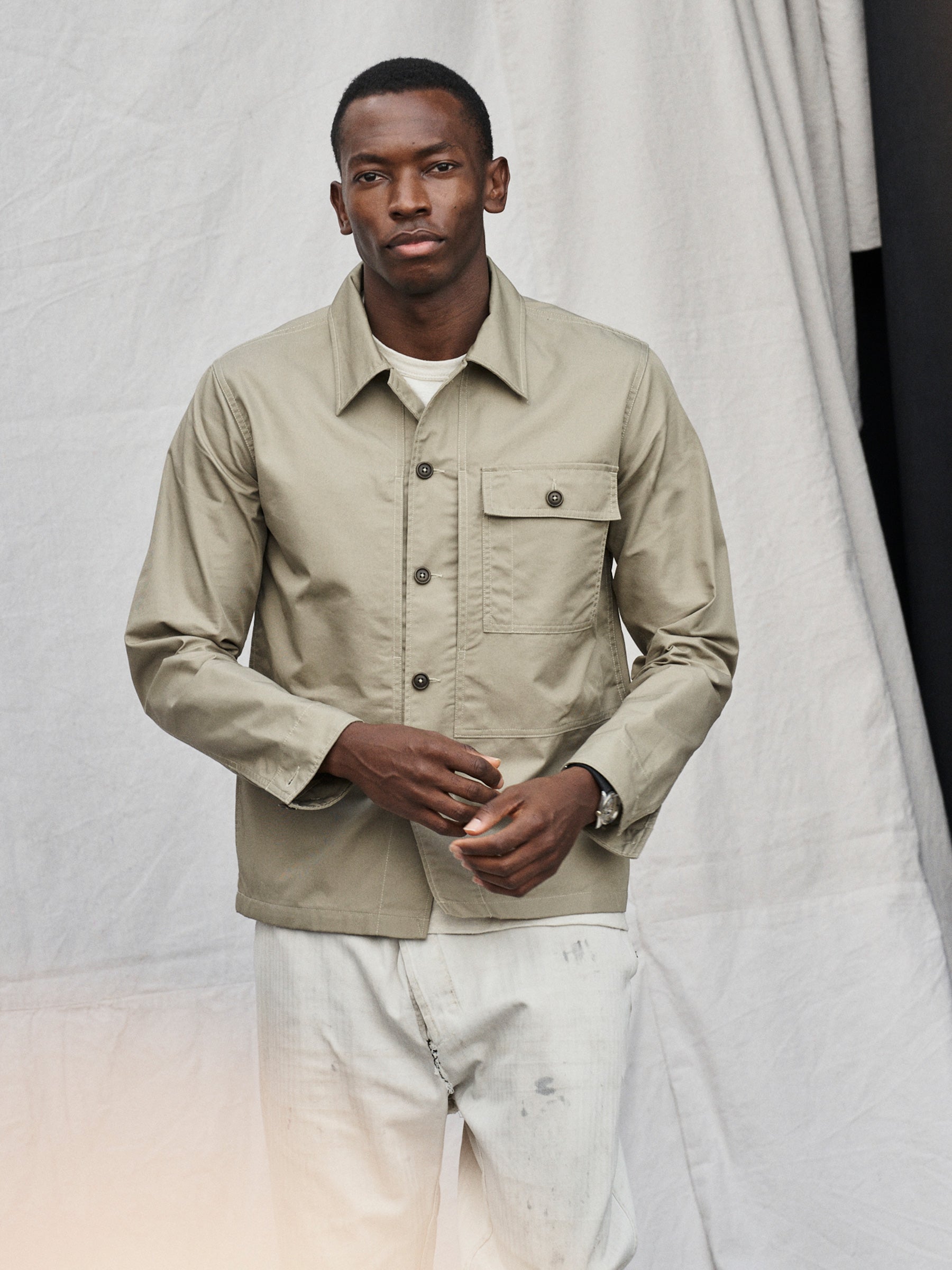 Alternative view of Light Sage Storm Stopper Traveler Shirt