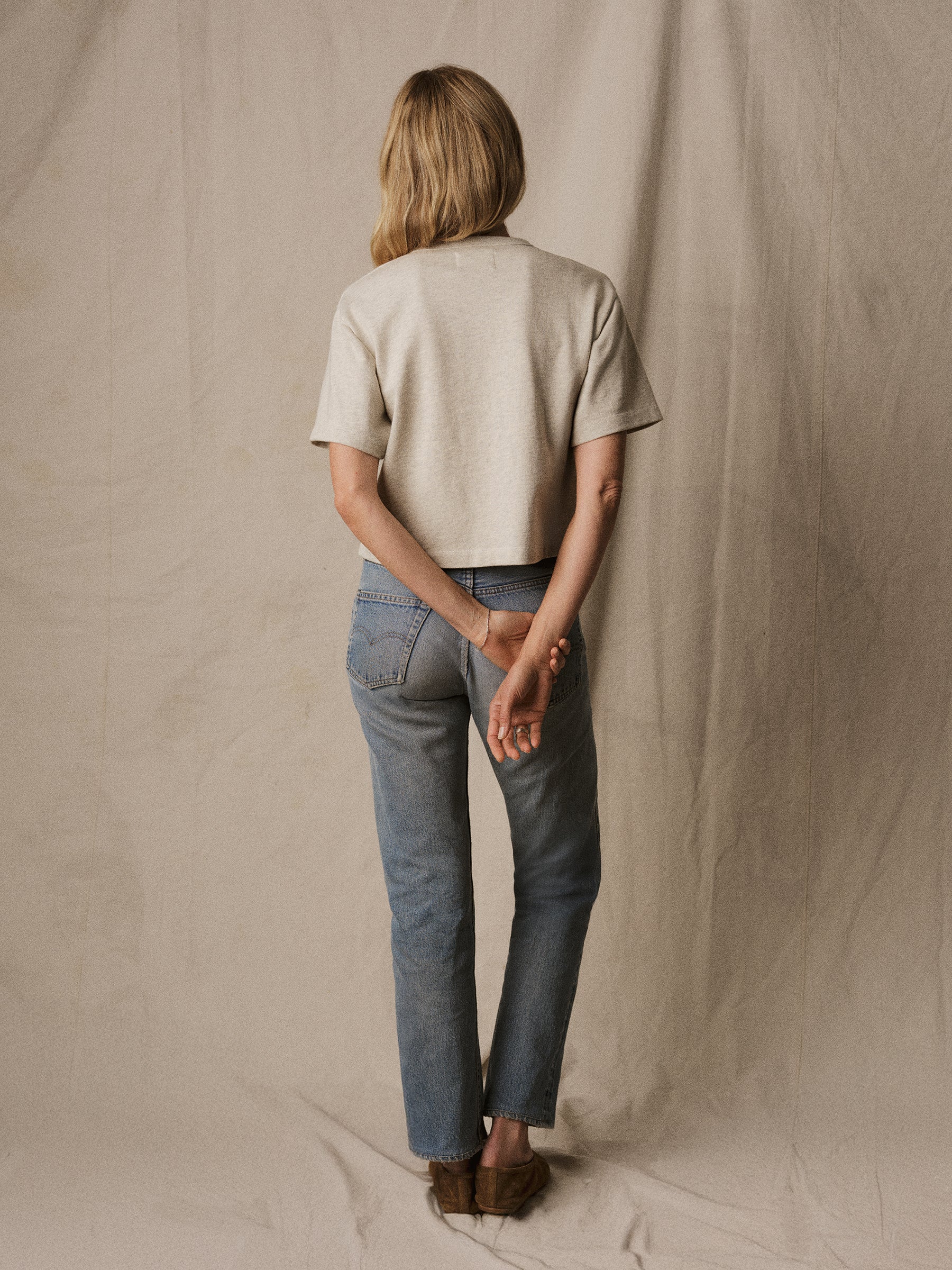 Heather Oat Field-Spec Boyfriend Crop Tee - Image 5