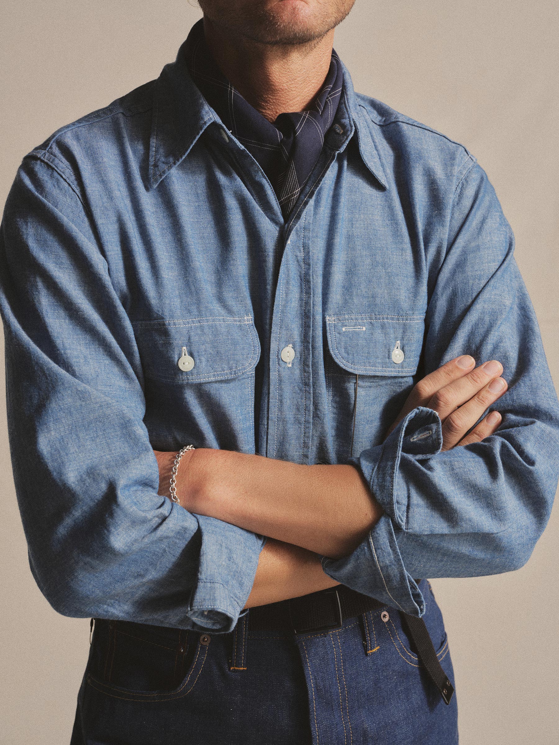 Chambray Anatomica Big A Shirt - Image 3