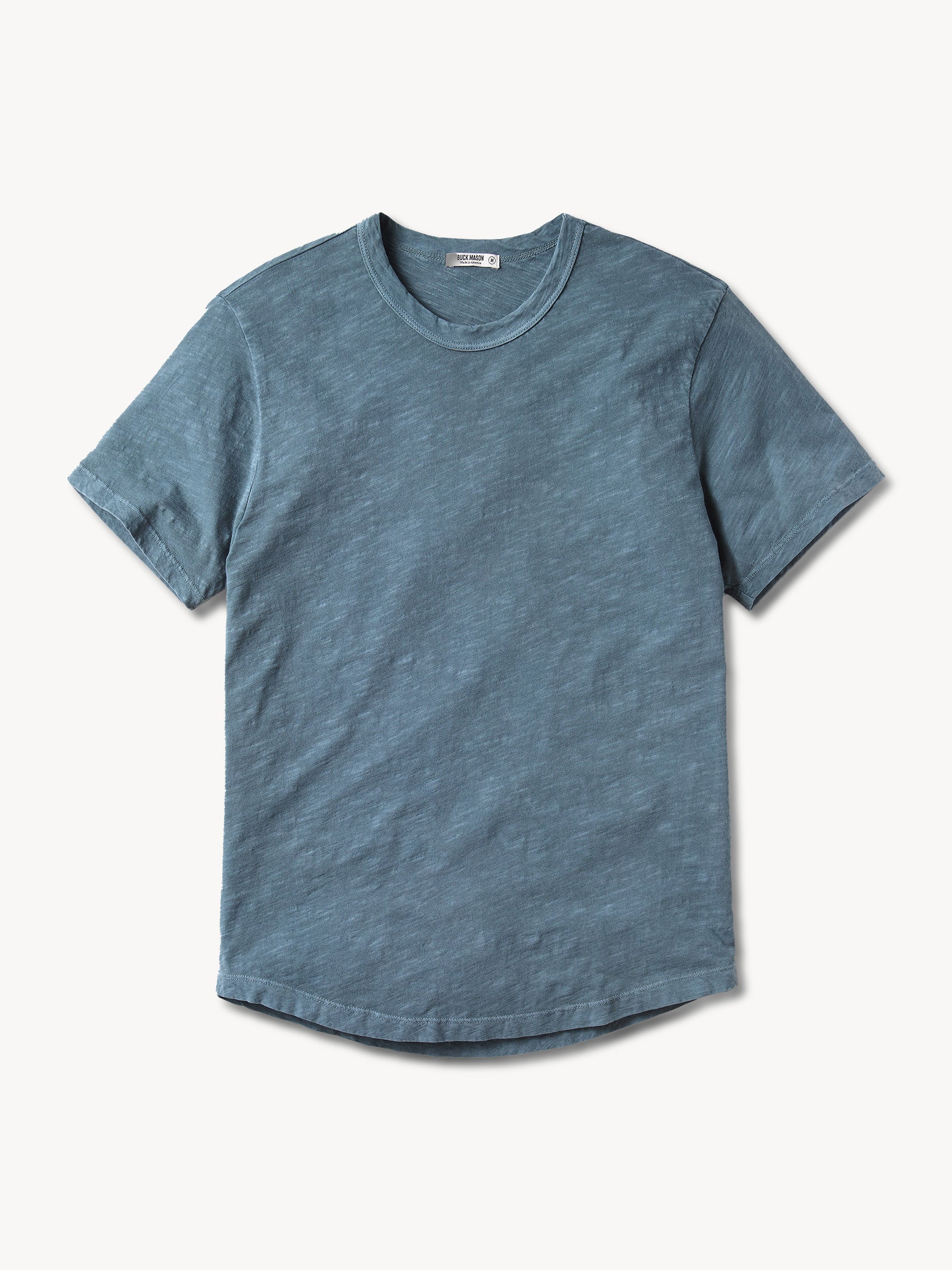 Faded Blue Venice Wash Slub Tall Curved Hem Tee