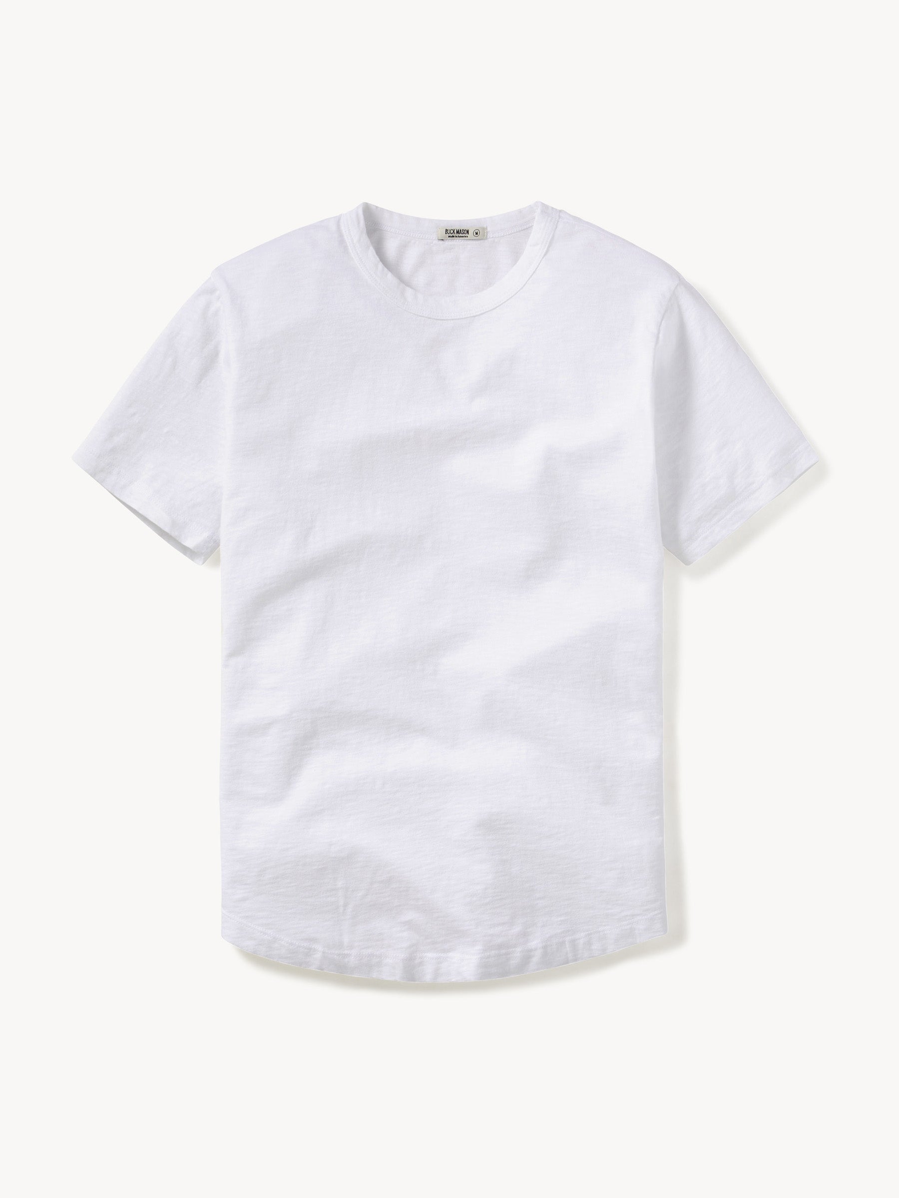 White Slub Tall Curved Hem Tee