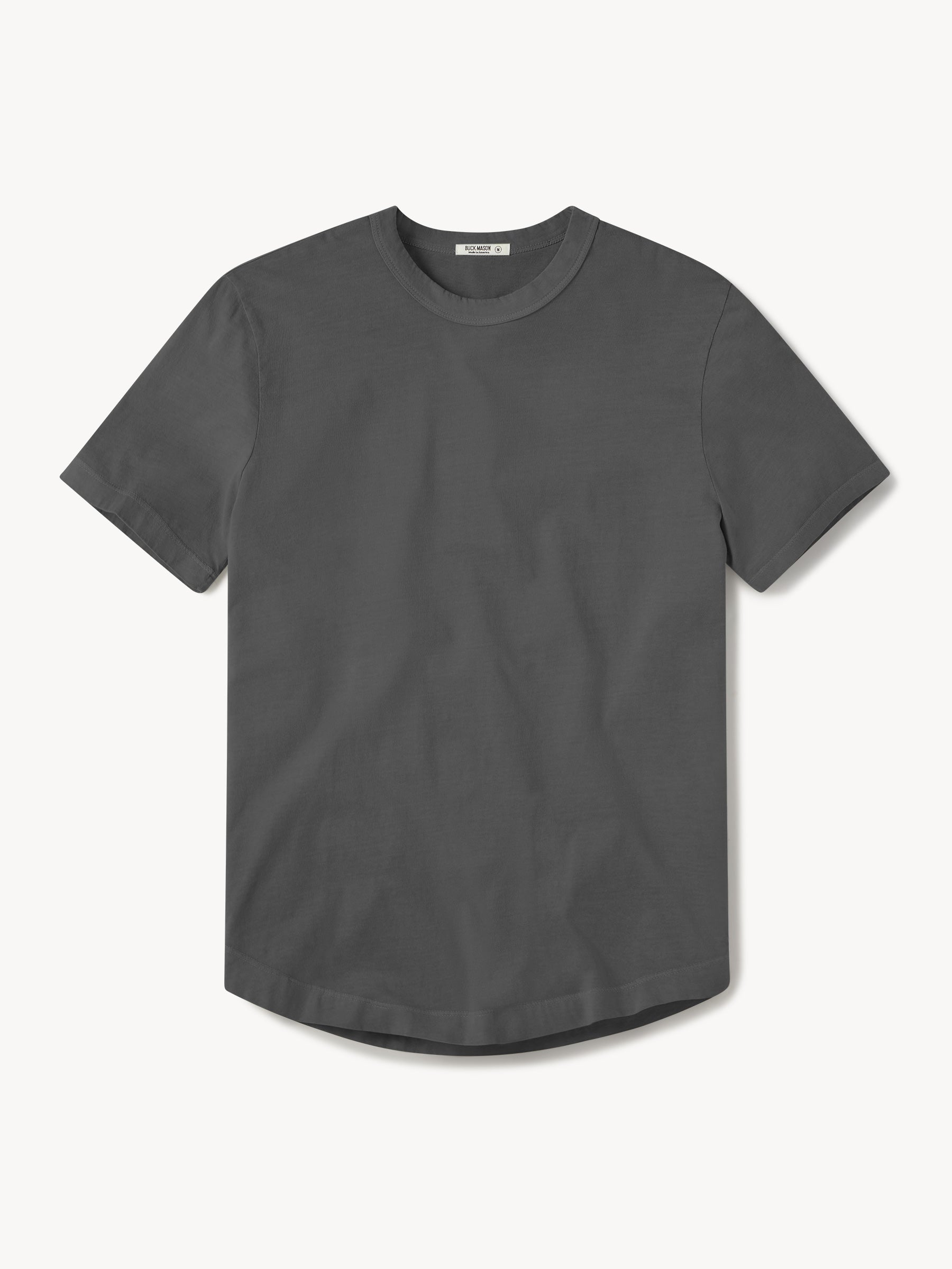 Faded Black Venice Wash Pima Curved Hem Tee