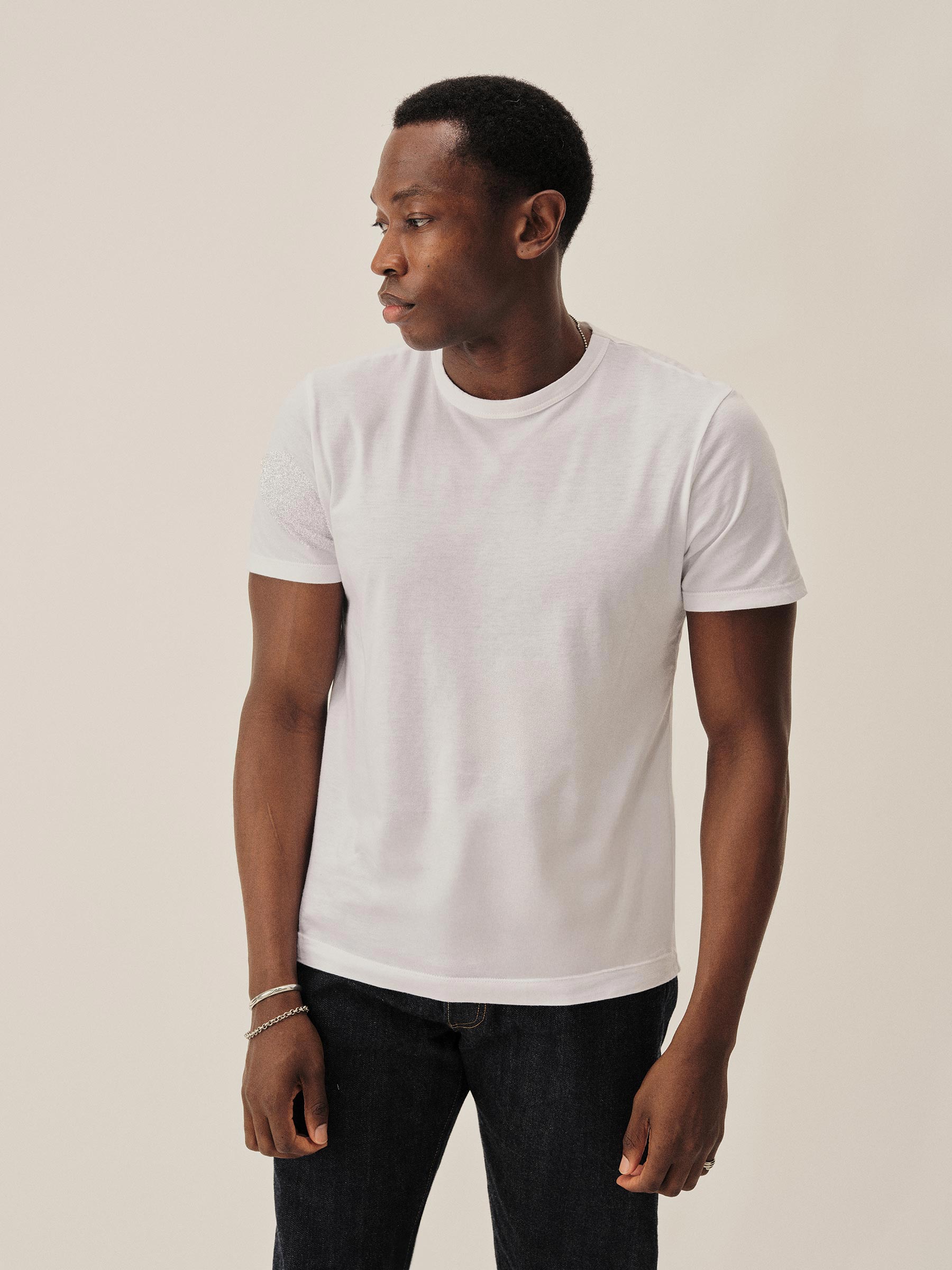 Alternative view of White Pima Classic Tee