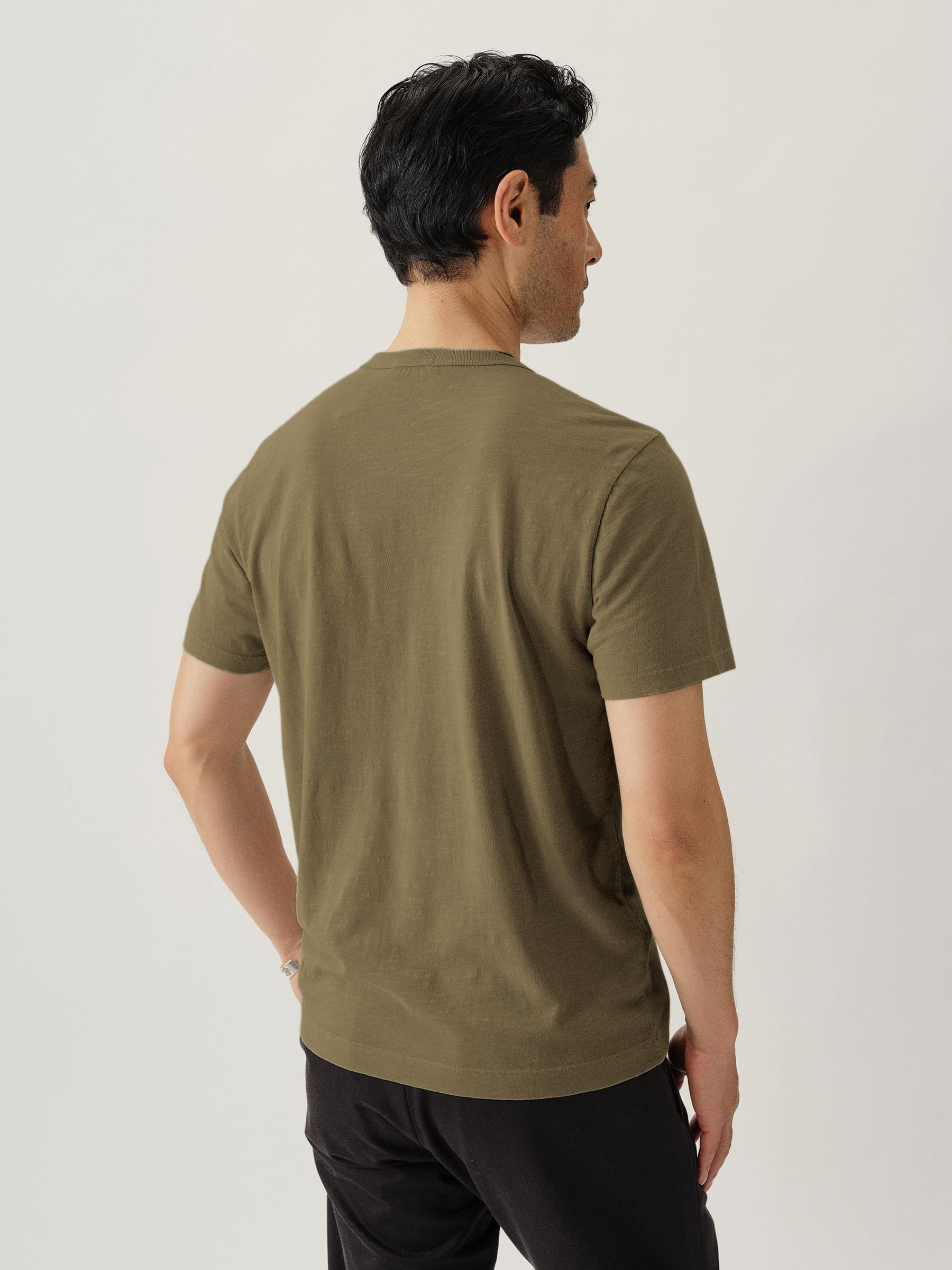 Dusty Olive Venice Wash Slub Classic Tee - Image 2