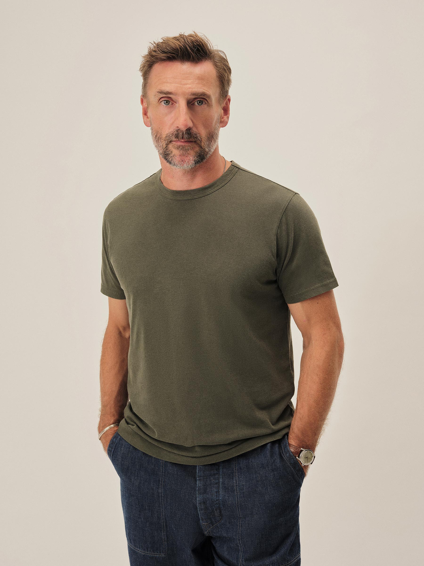 Moss Green Venice Wash Pima Classic Tee - Image 2
