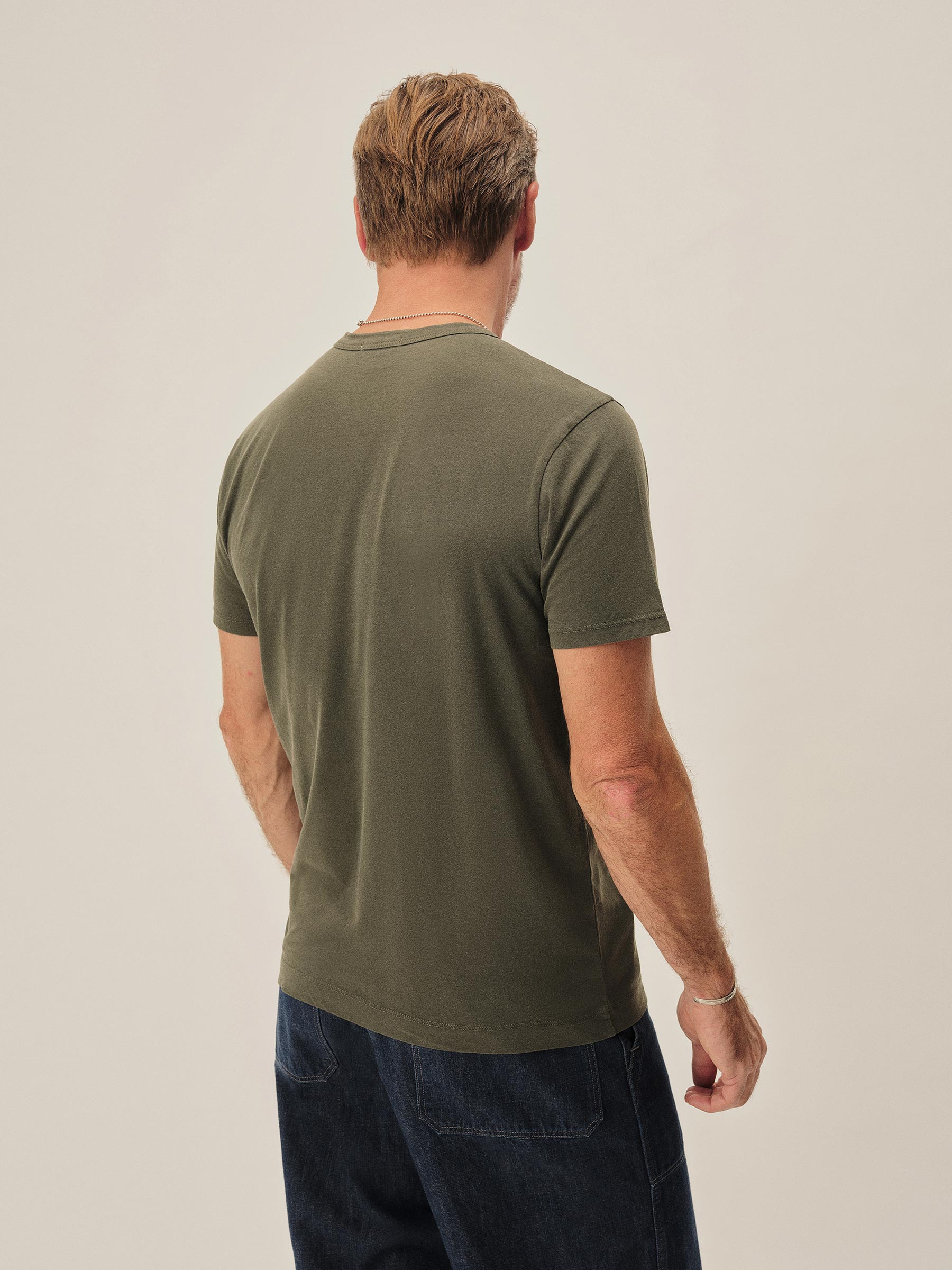 Moss Green Venice Wash Pima Classic Tee - Image 3