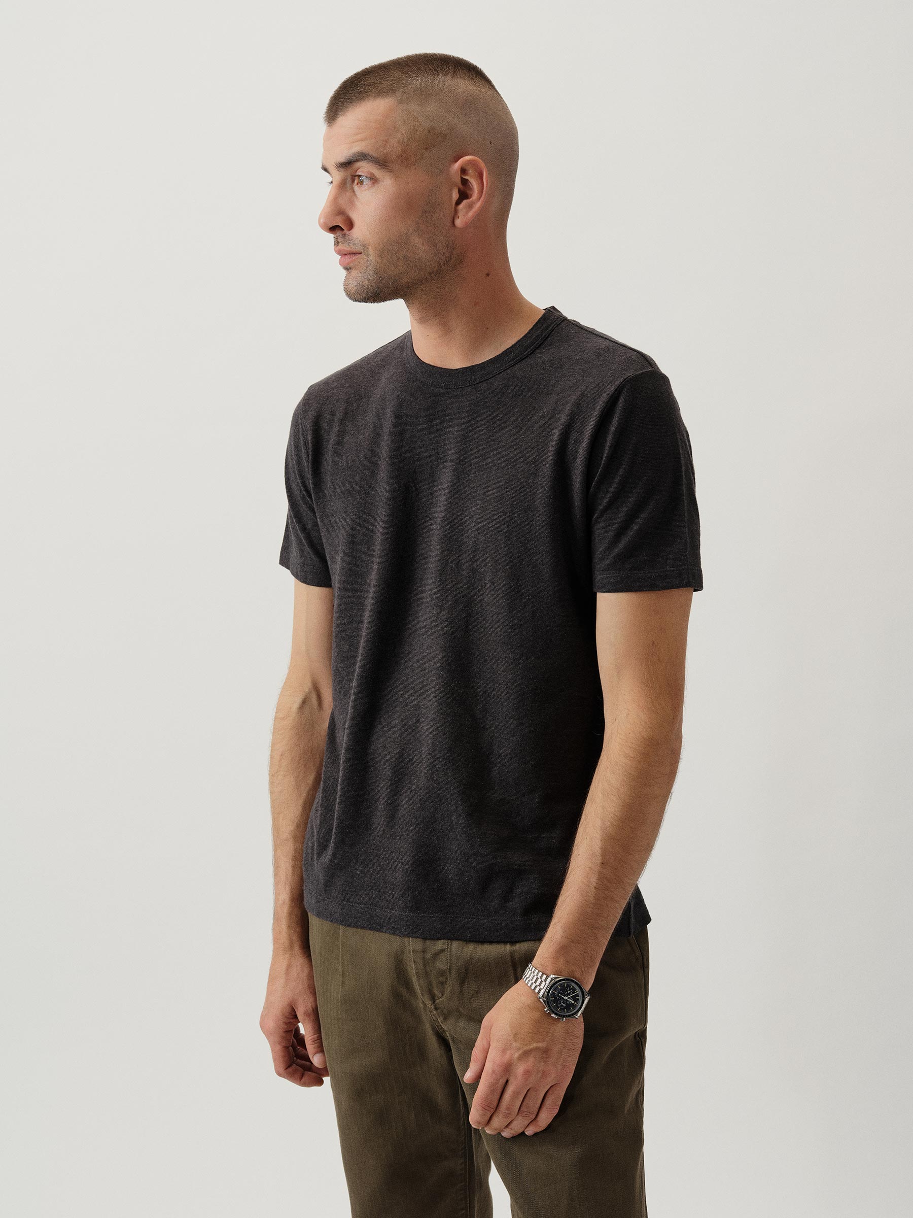 Alternative view of Faded Black Yuma Hemp Cotton Classic Tee