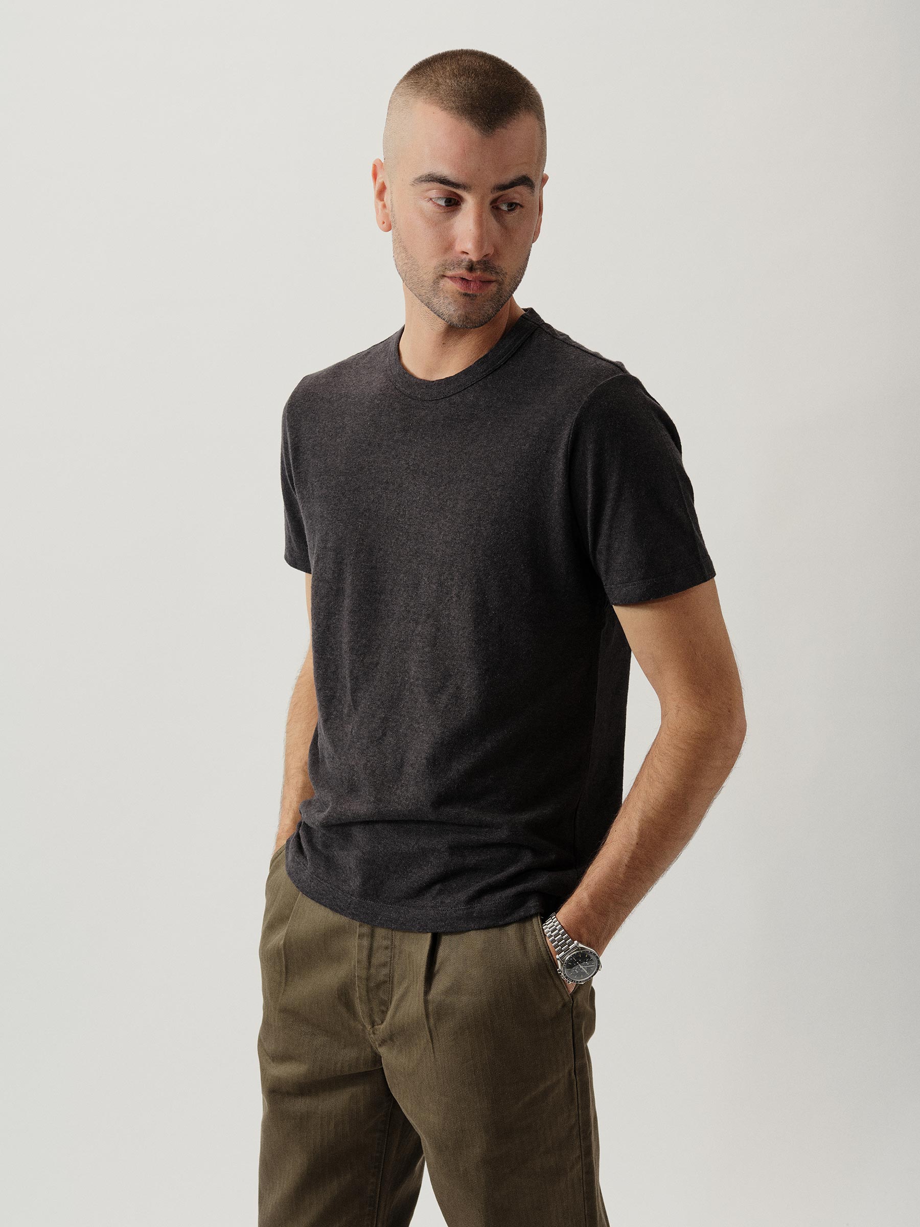 Faded Black Yuma Hemp Cotton Classic Tee - Image 3
