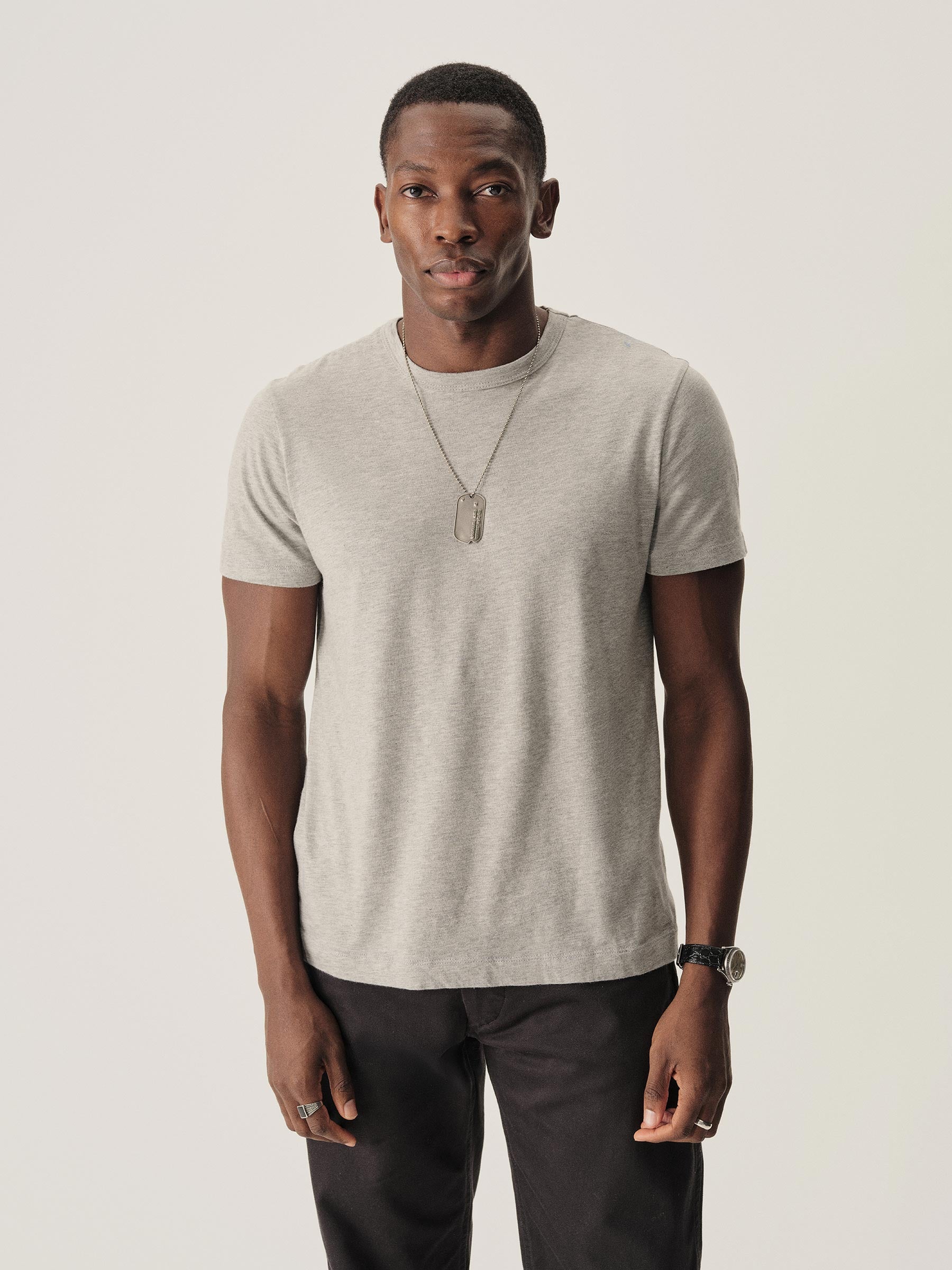 Alternative view of Heather Grey Pima Classic Tee