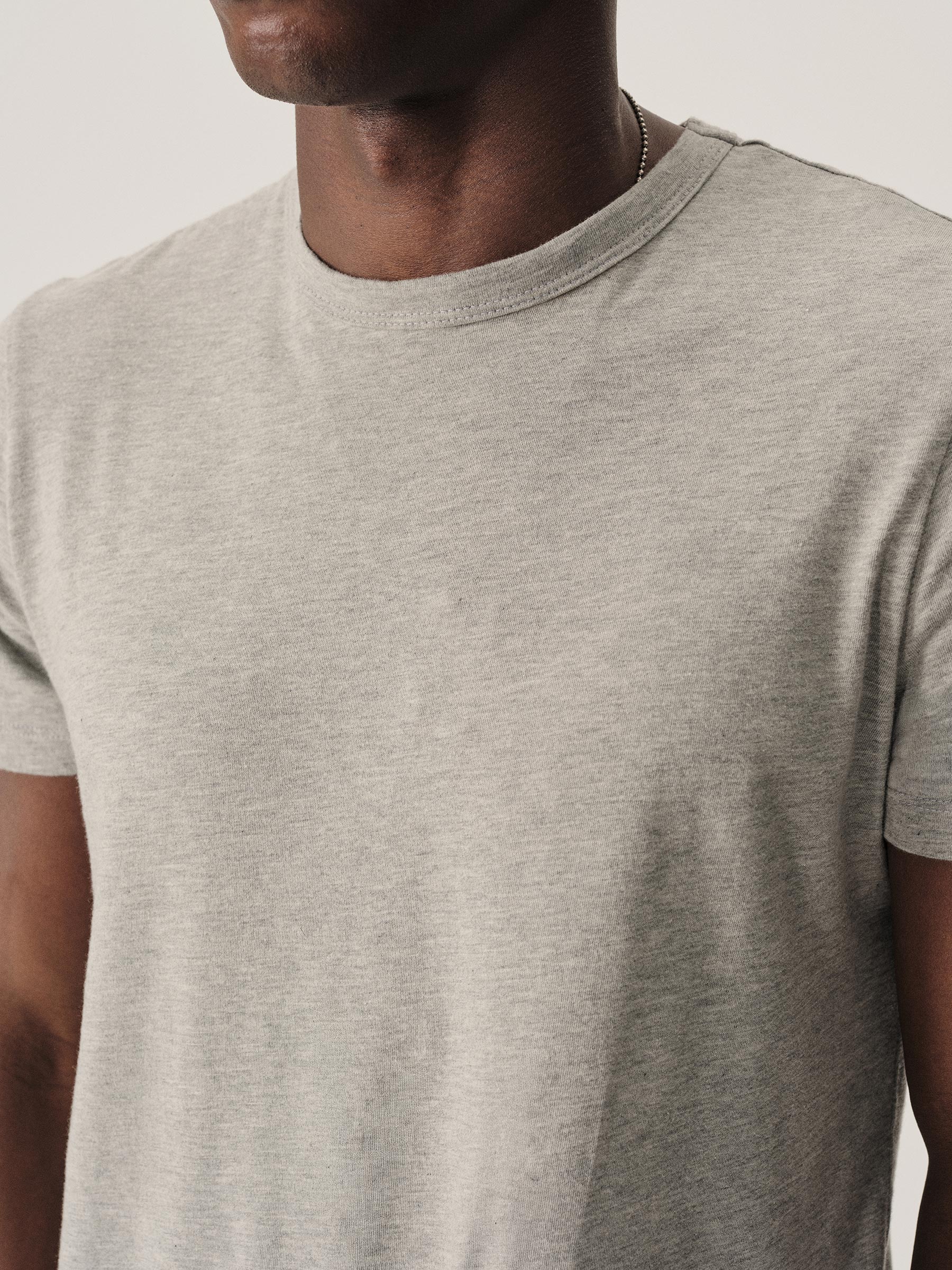 Heather Grey Pima Classic Tee - Image 3