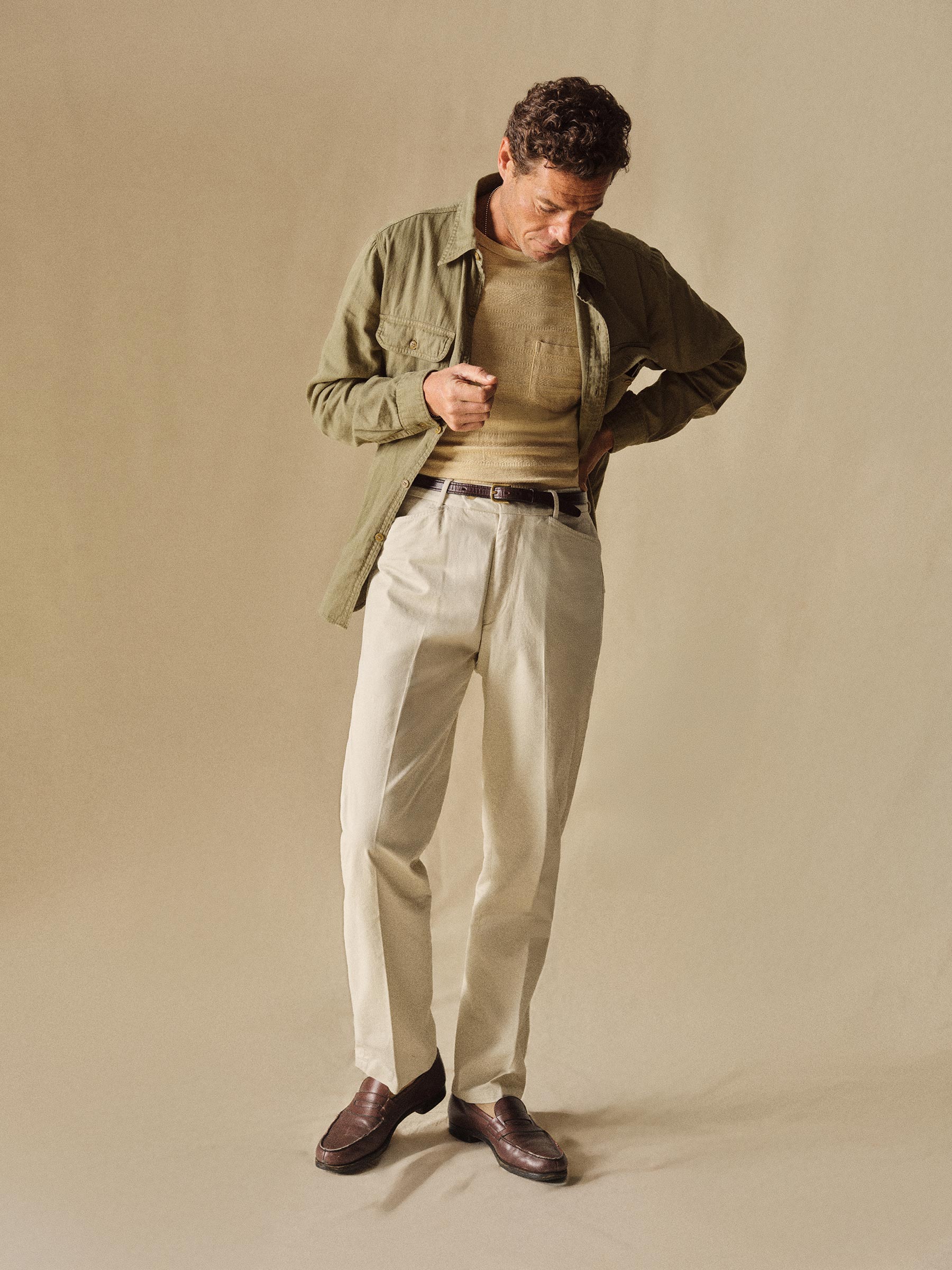 Pearl Snap White Cotton Twill El Camino Pant - Image 7