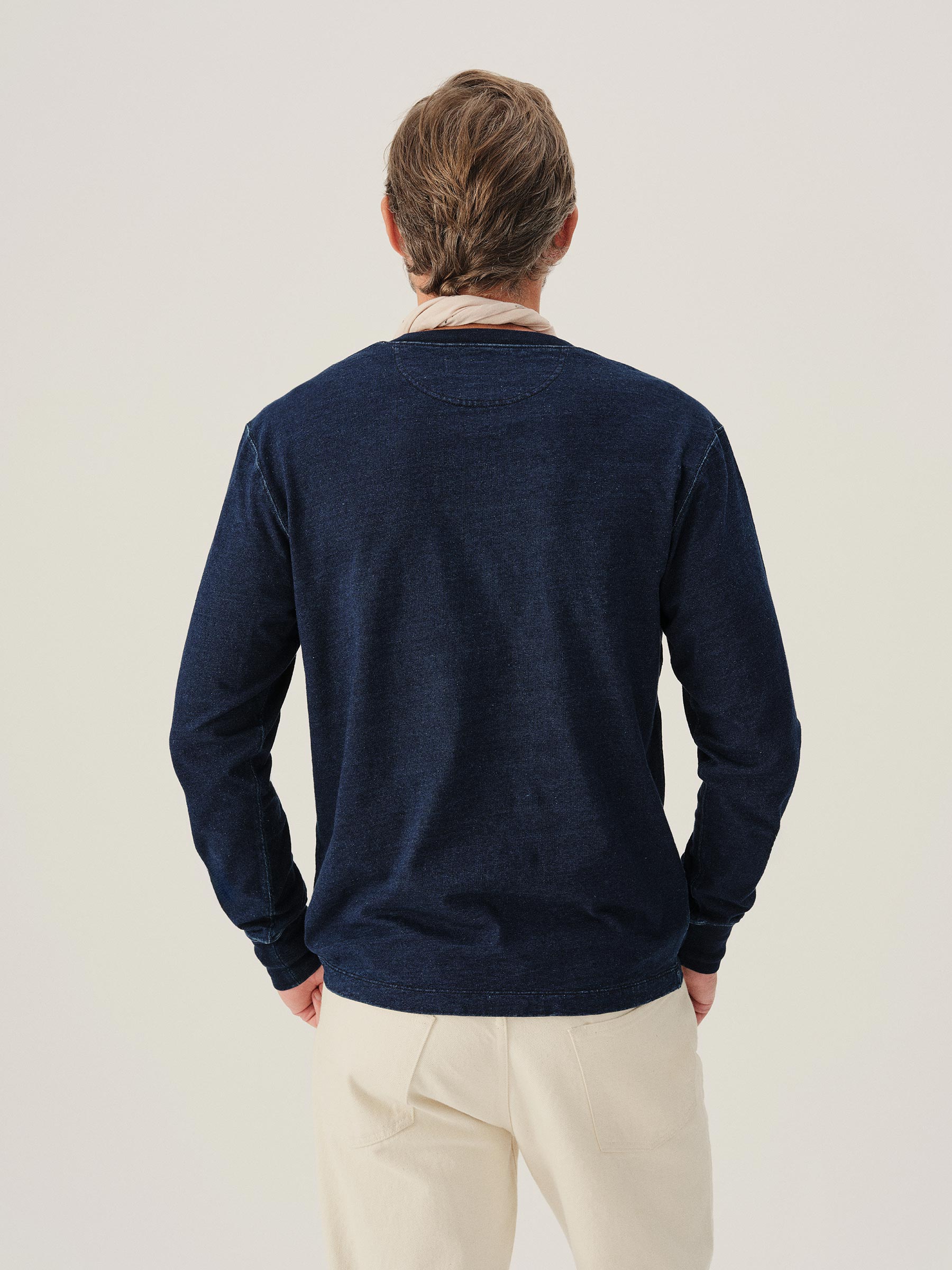 D019 Indigo-Dipped Yuma L/S Henley - Image 4