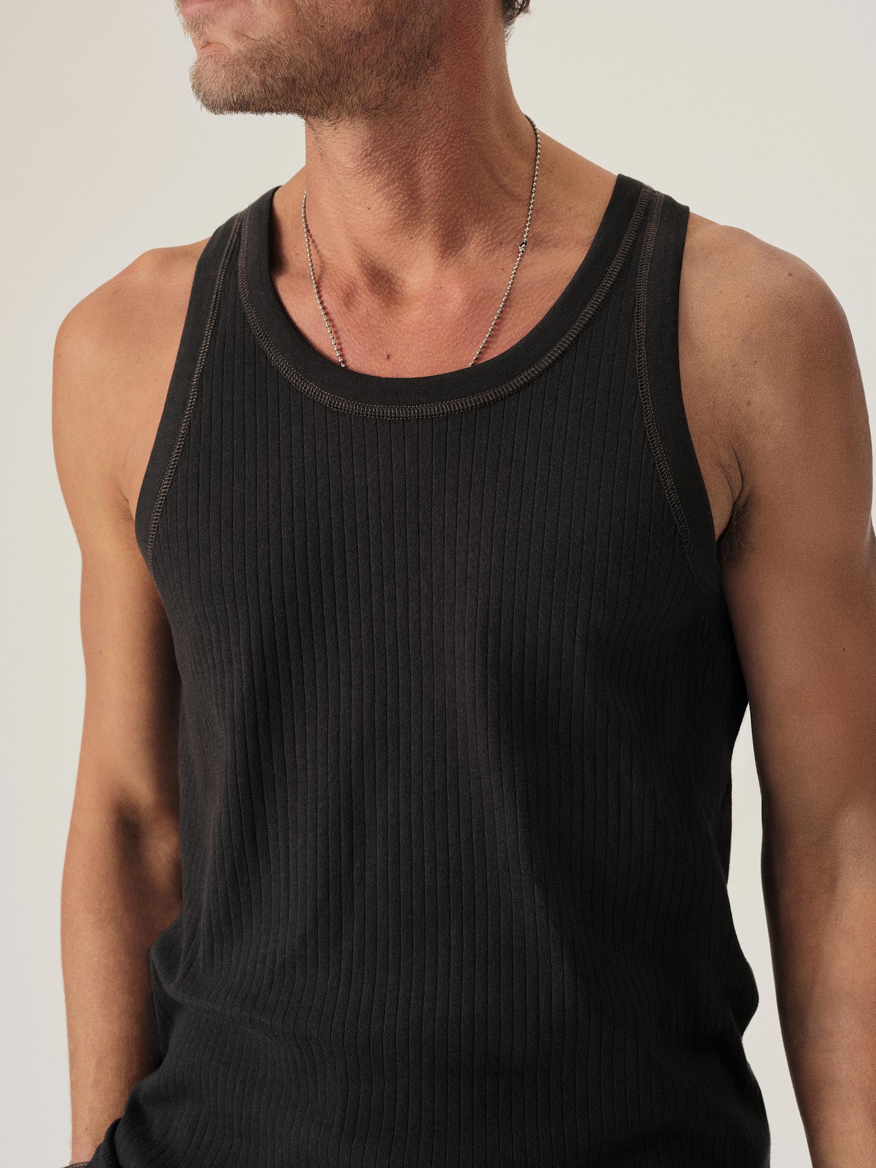 Washed Black Slingshot Cotton Tank - Image 3