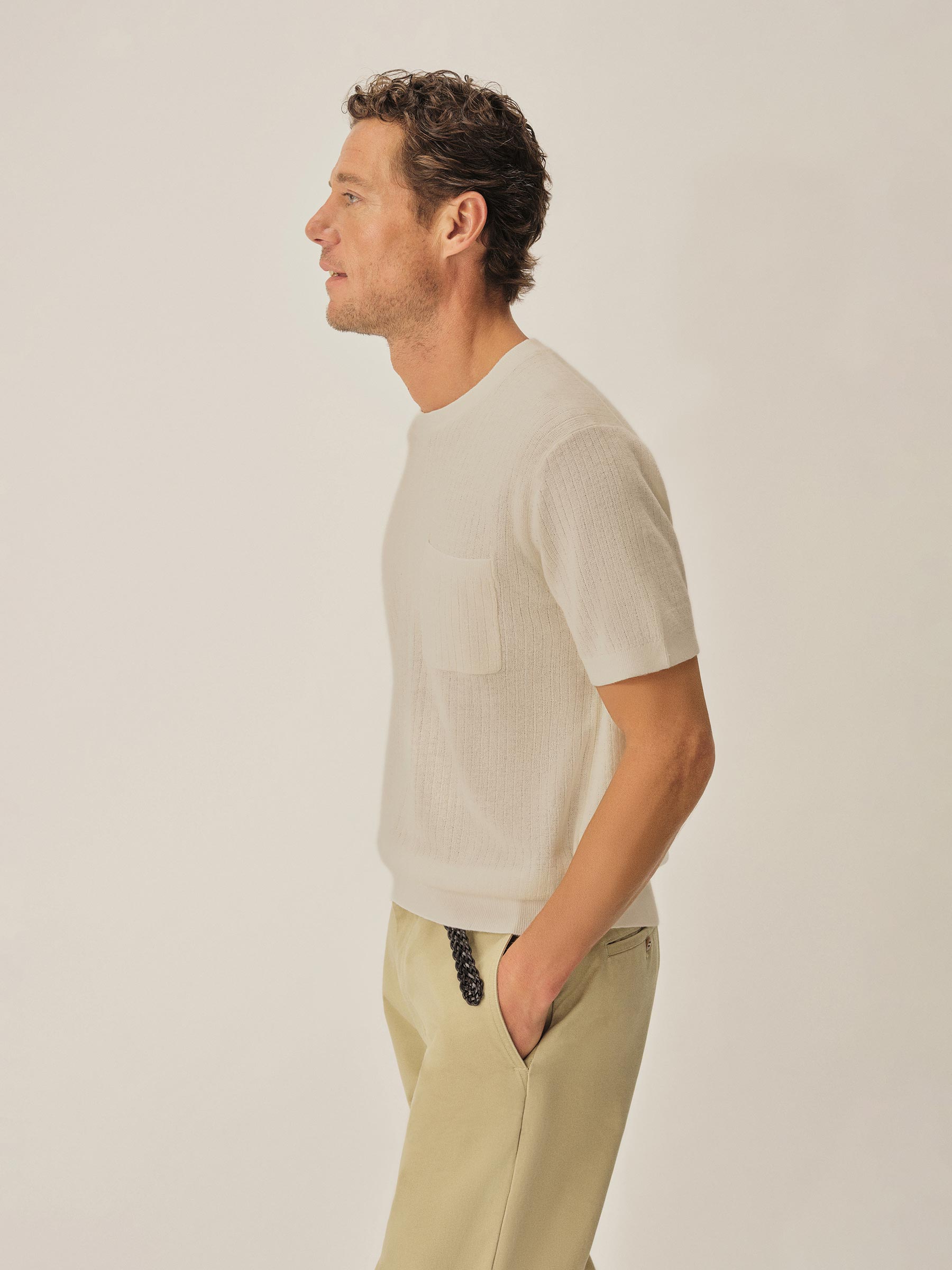 Cement Yuma Hemp Rib Knit Pocket Tee - Image 4