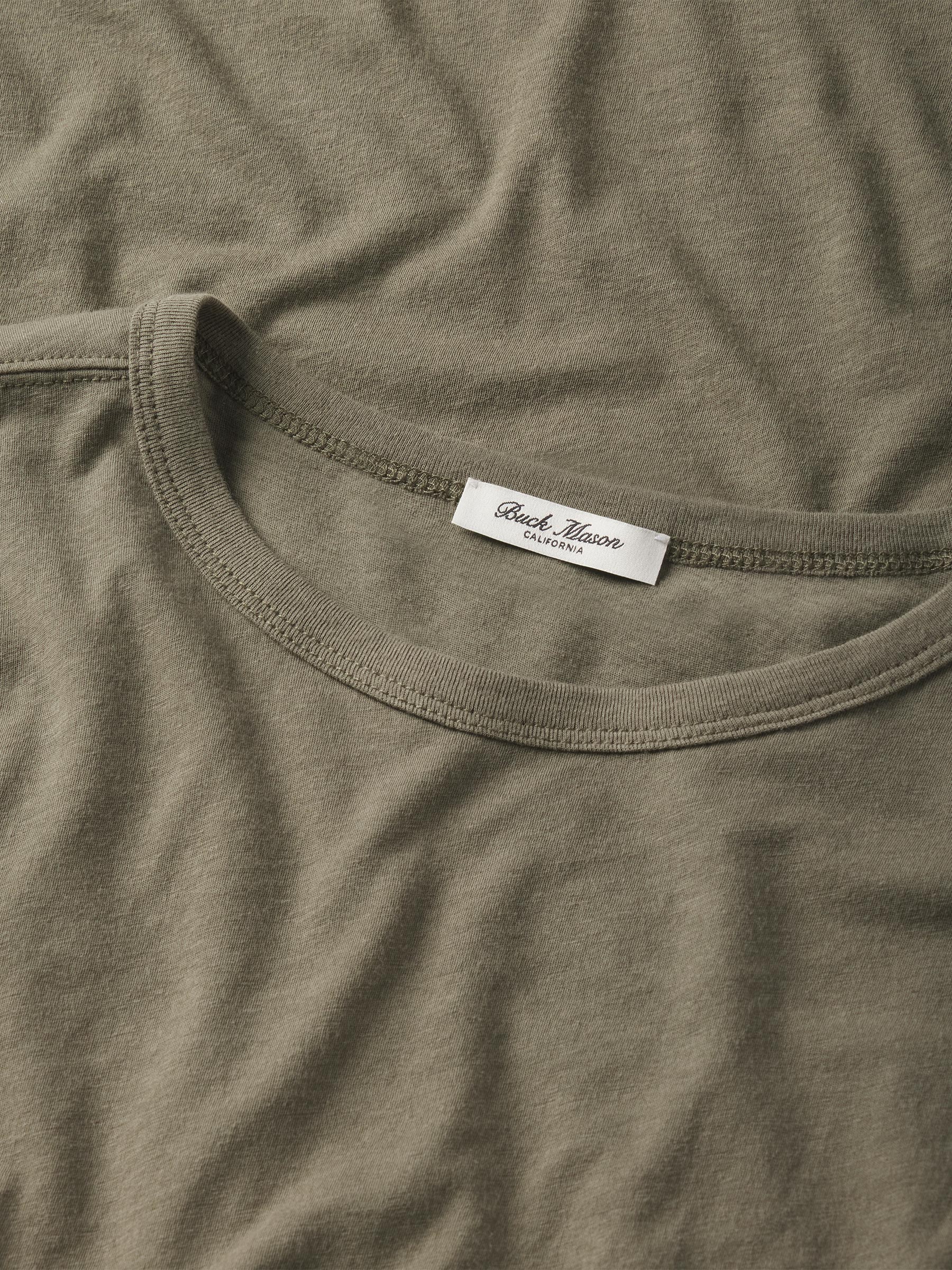 Dry Olive Japanese De-Luxe Cotton Linen Knit Tee - Image 5