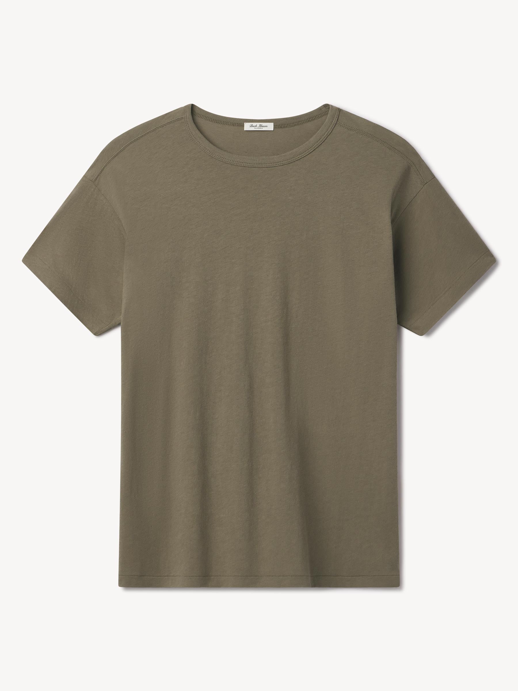 Dry Olive Japanese De-Luxe Cotton Linen Knit Tee