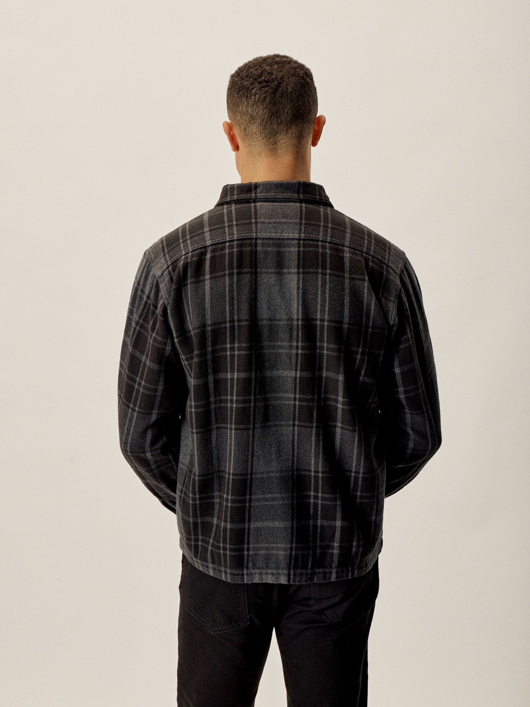 Charcoal / Black Plaid Blanket Flannel Field Jacket - Image 6