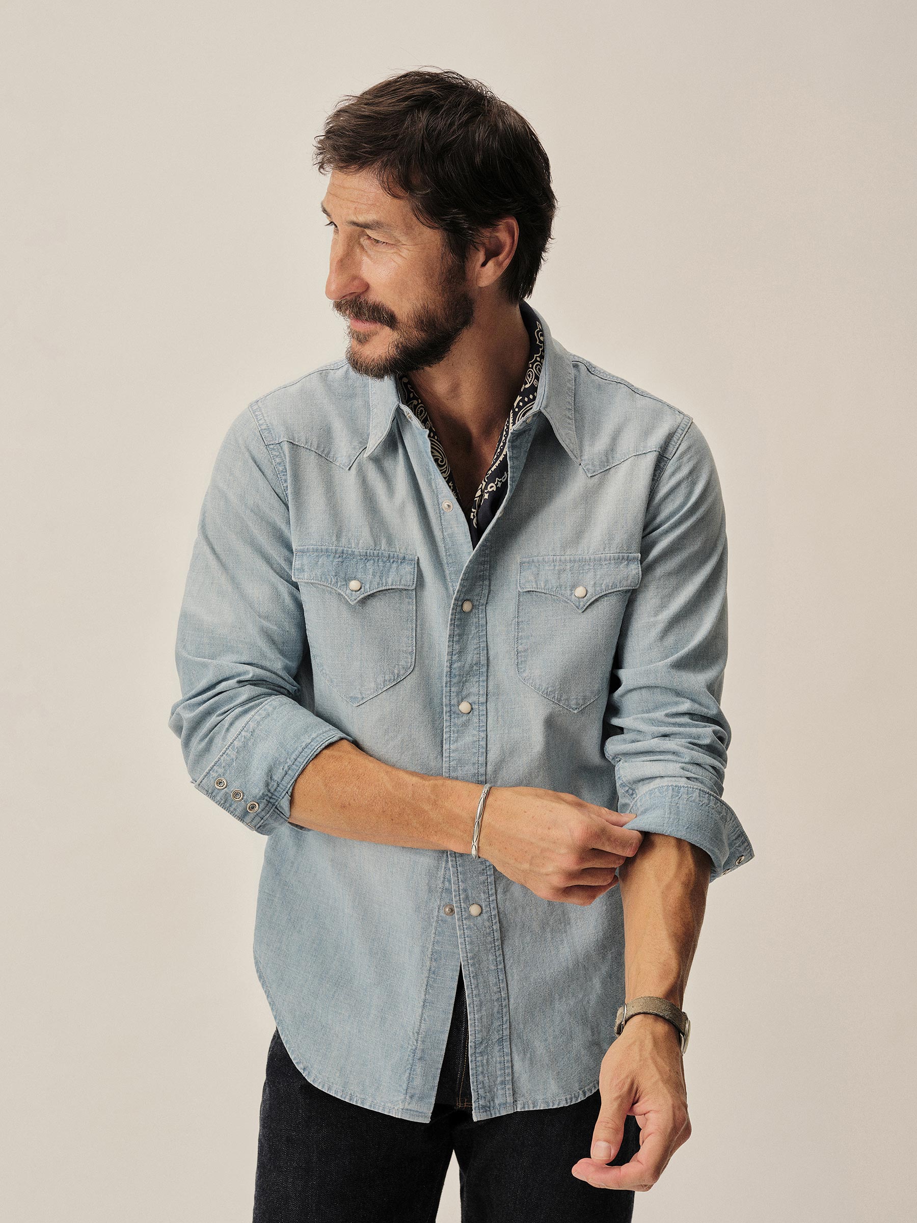 L030 Japanese Chambray Western Shirt - Image 3