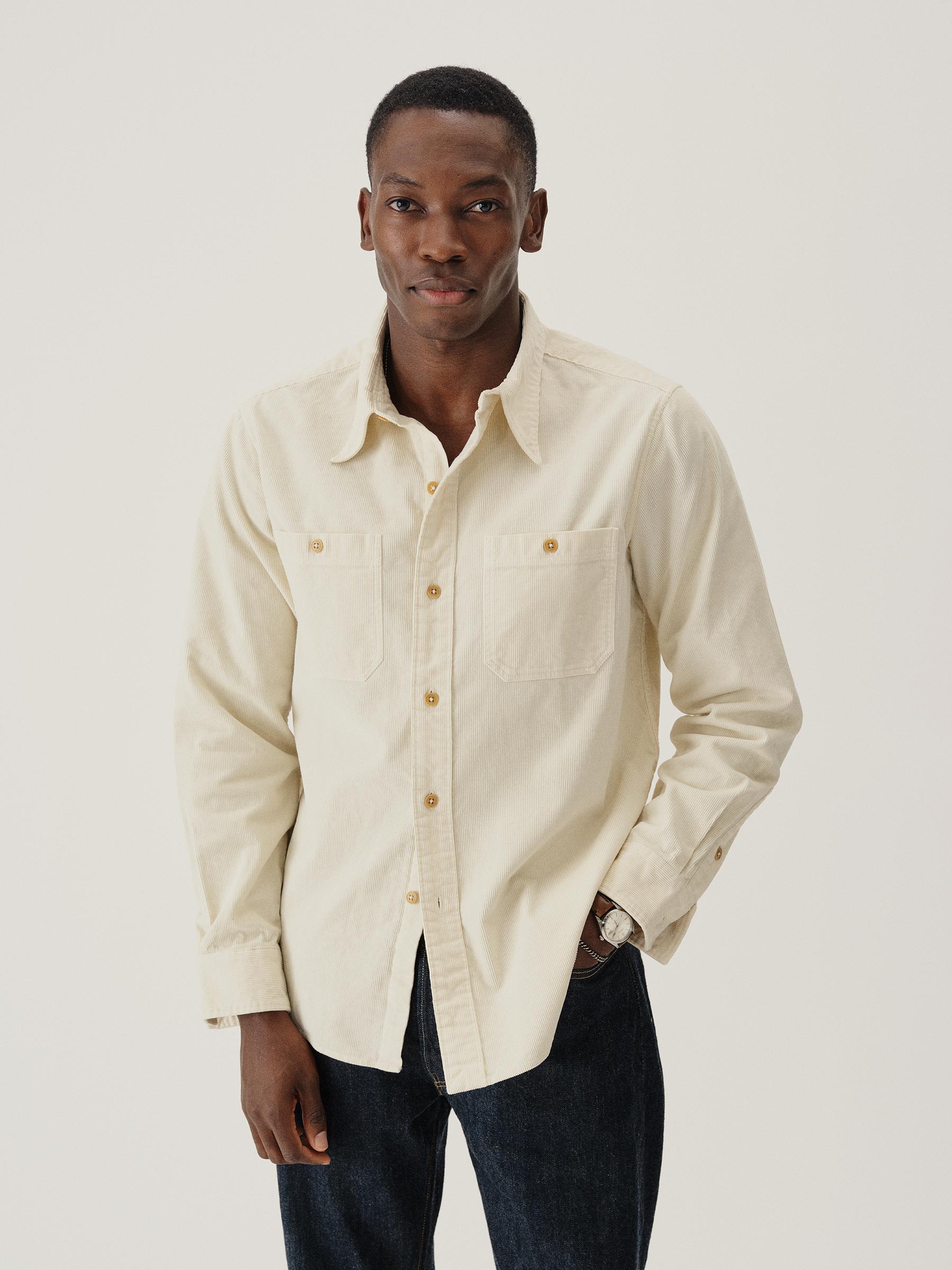 Alternative view of Dried Wheat Craftsman Corduroy Station Workshirt