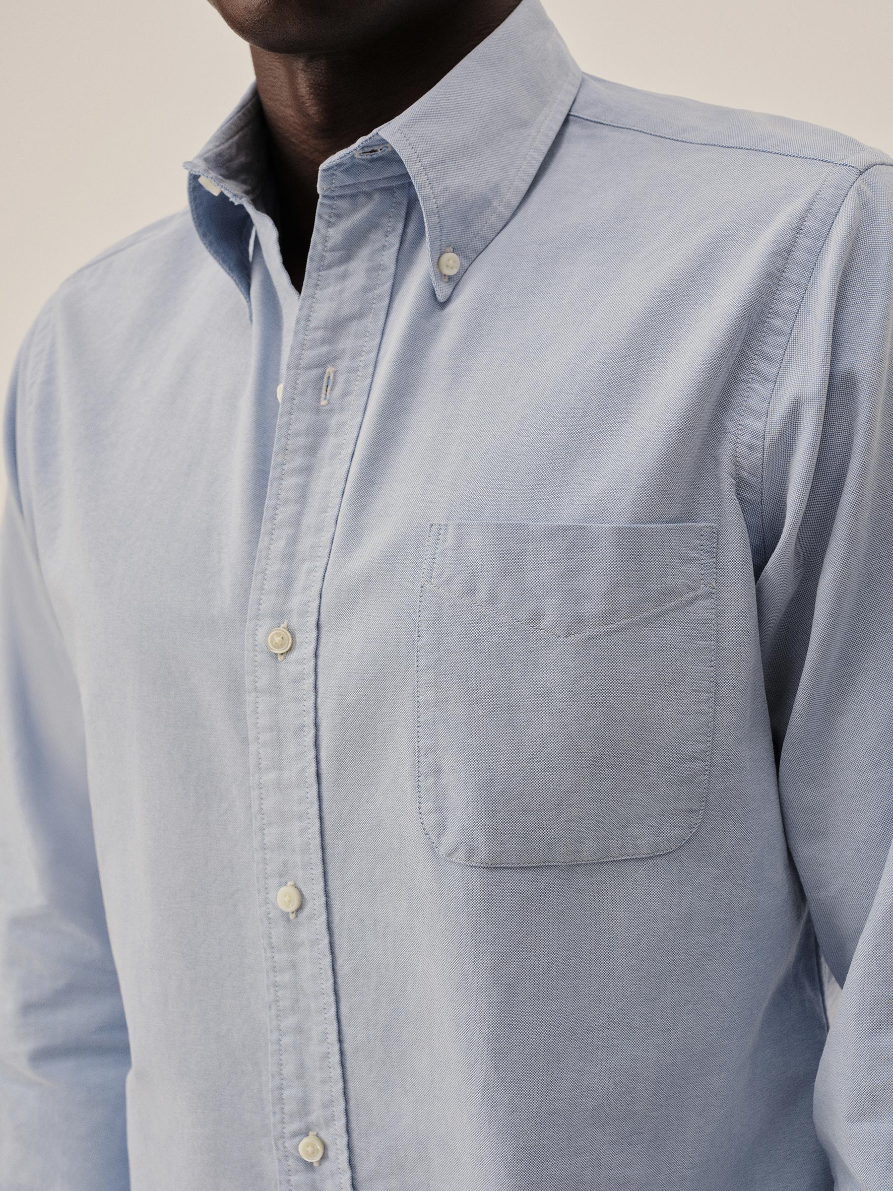 French Blue End on End Big Oxford - Image 3