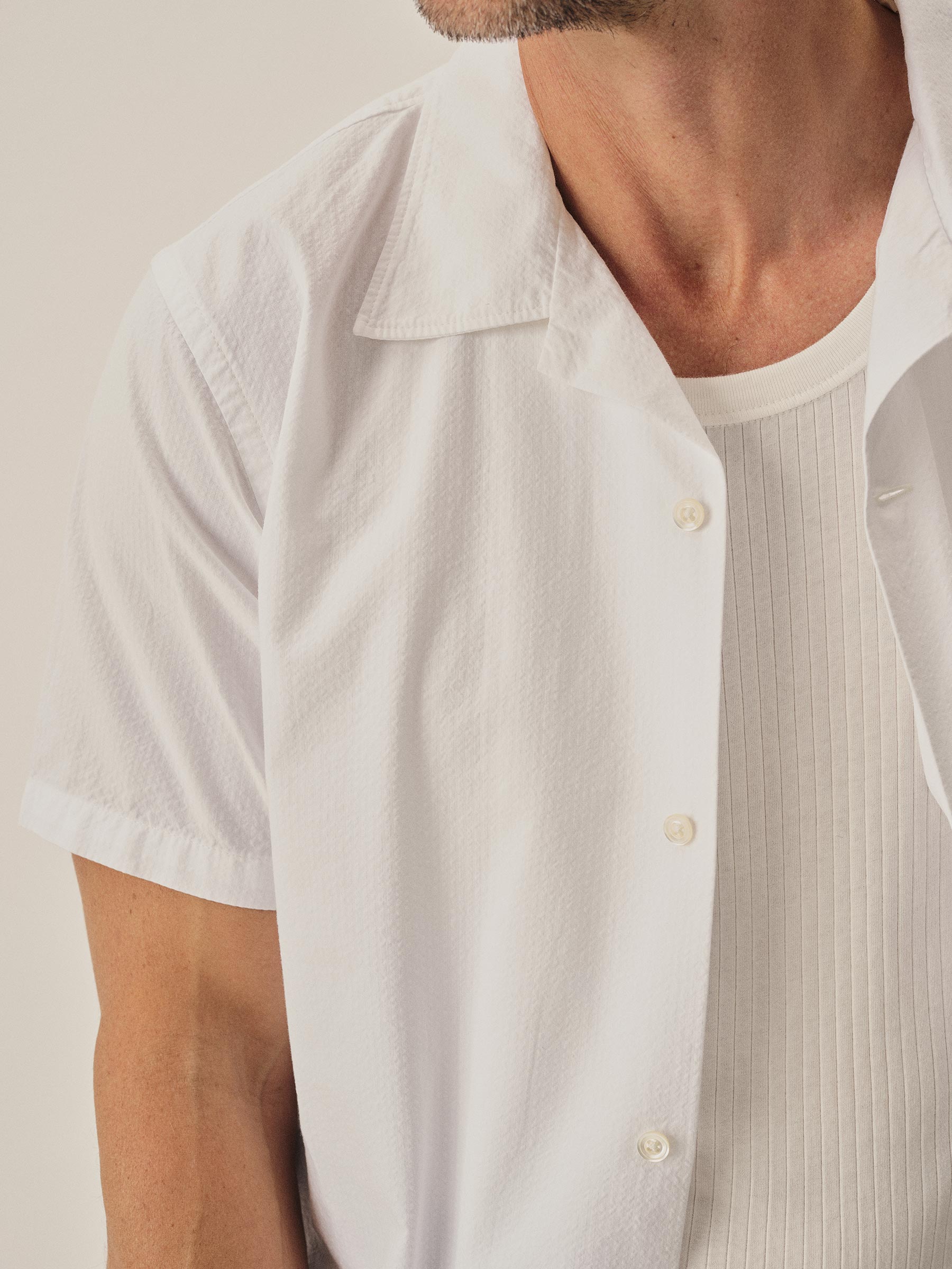 White Sodapop Seersucker Camp Shirt - Image 3