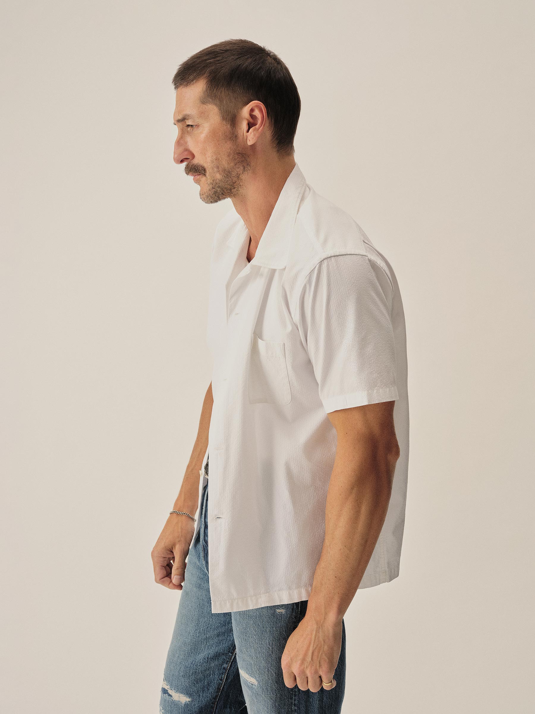 White Sodapop Seersucker Camp Shirt - Image 4