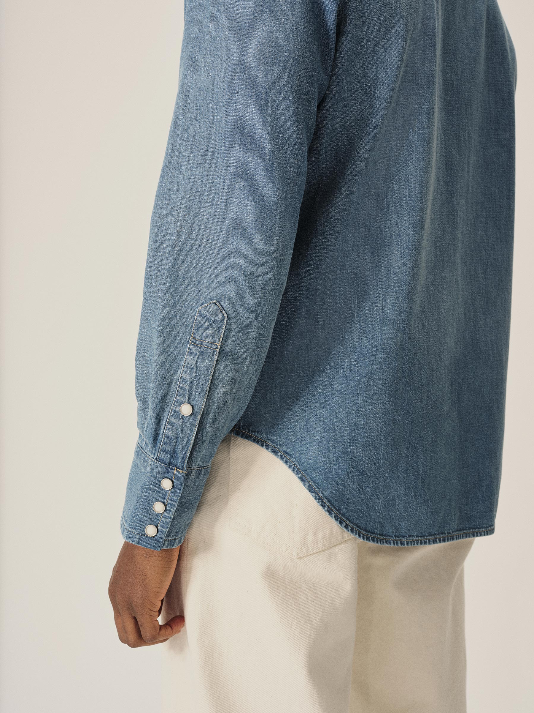M048 Japanese Denim Lubbock Longhorn Shirt - Image 5