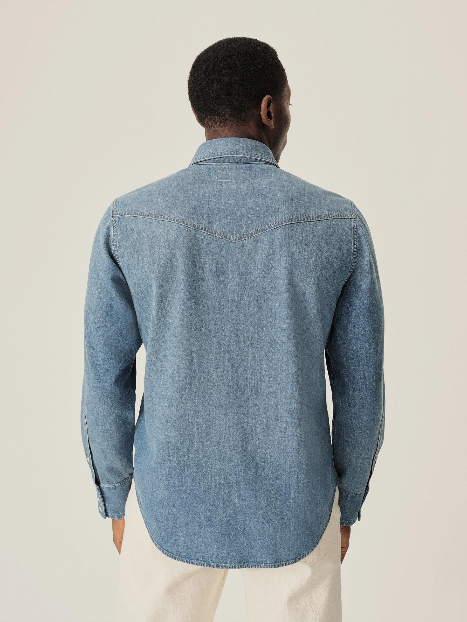 M048 Japanese Denim Lubbock Longhorn Shirt - Image 6