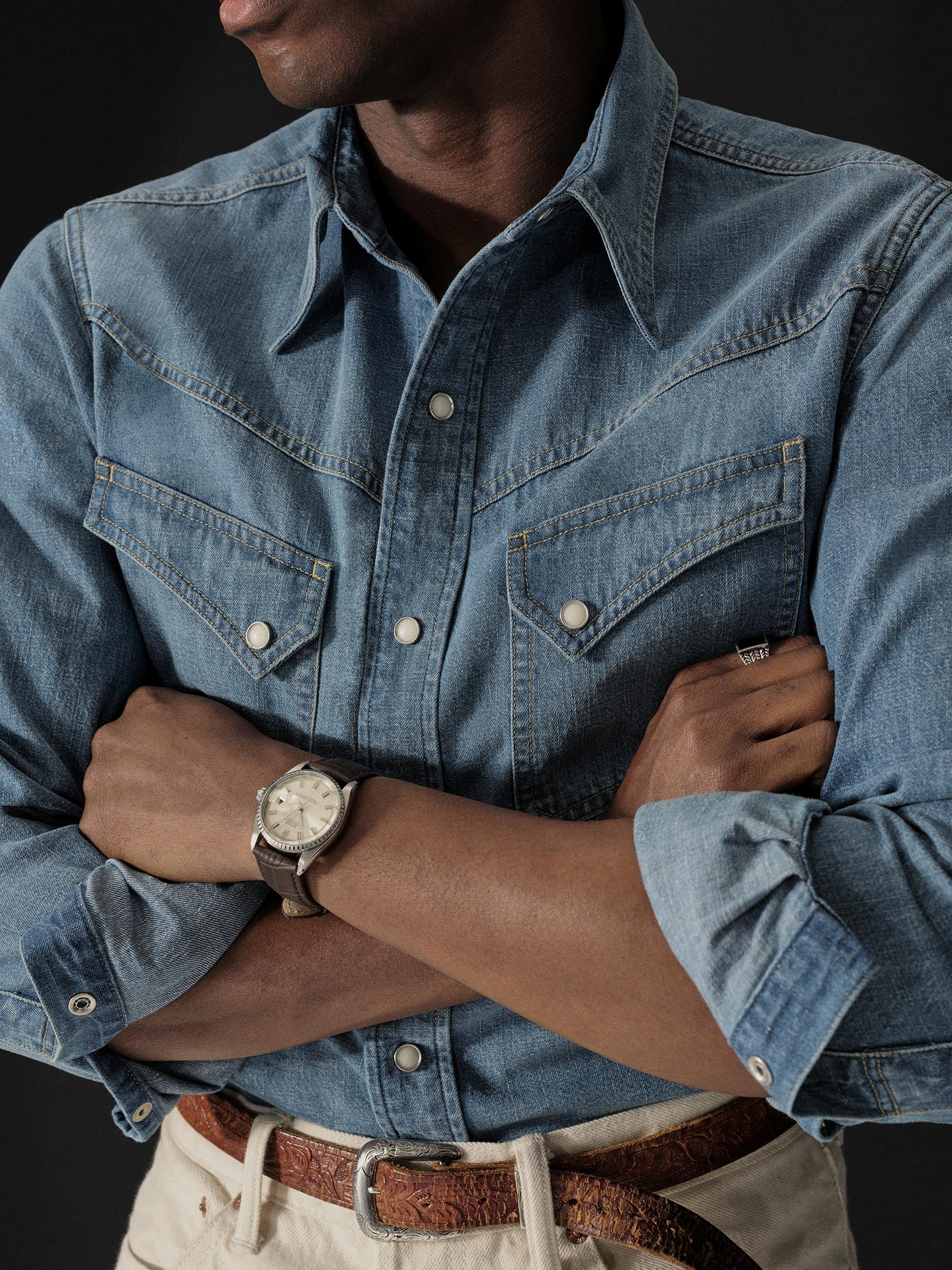 M048 Japanese Denim Lubbock Longhorn Shirt - Image 7