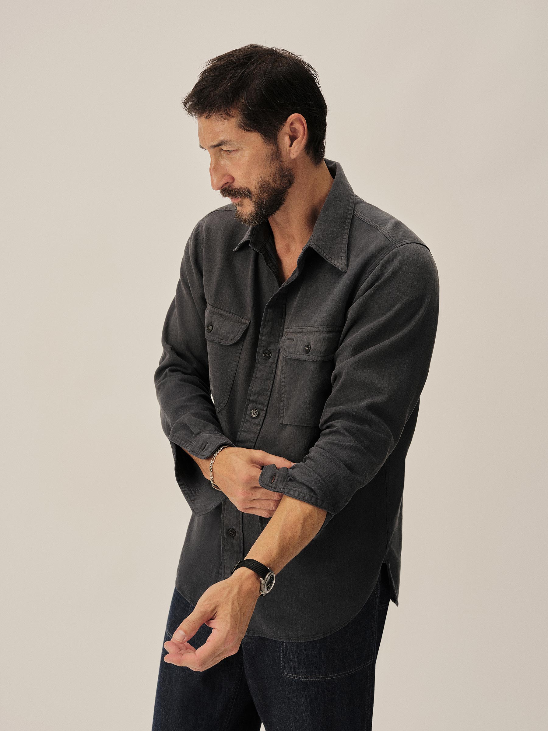 Washed Navy Venice Wash Soft Pack Station Shirt - Image 4