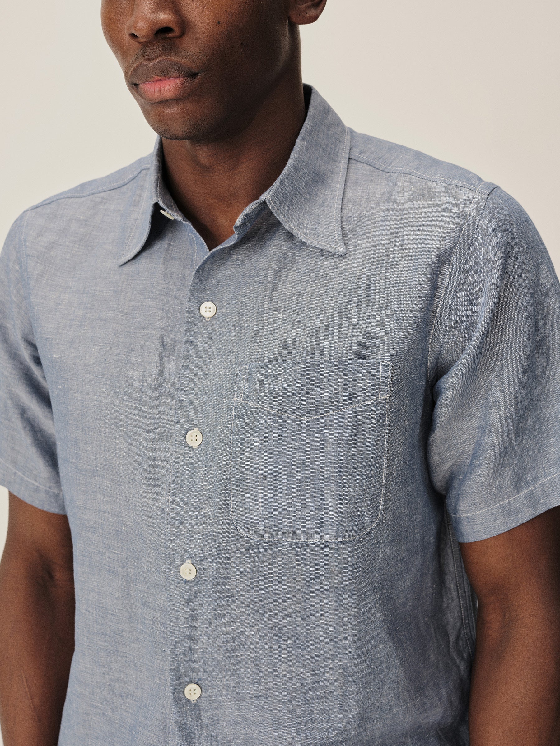 Chambray Breeze Cotton Linen S/S Shirt - Image 3