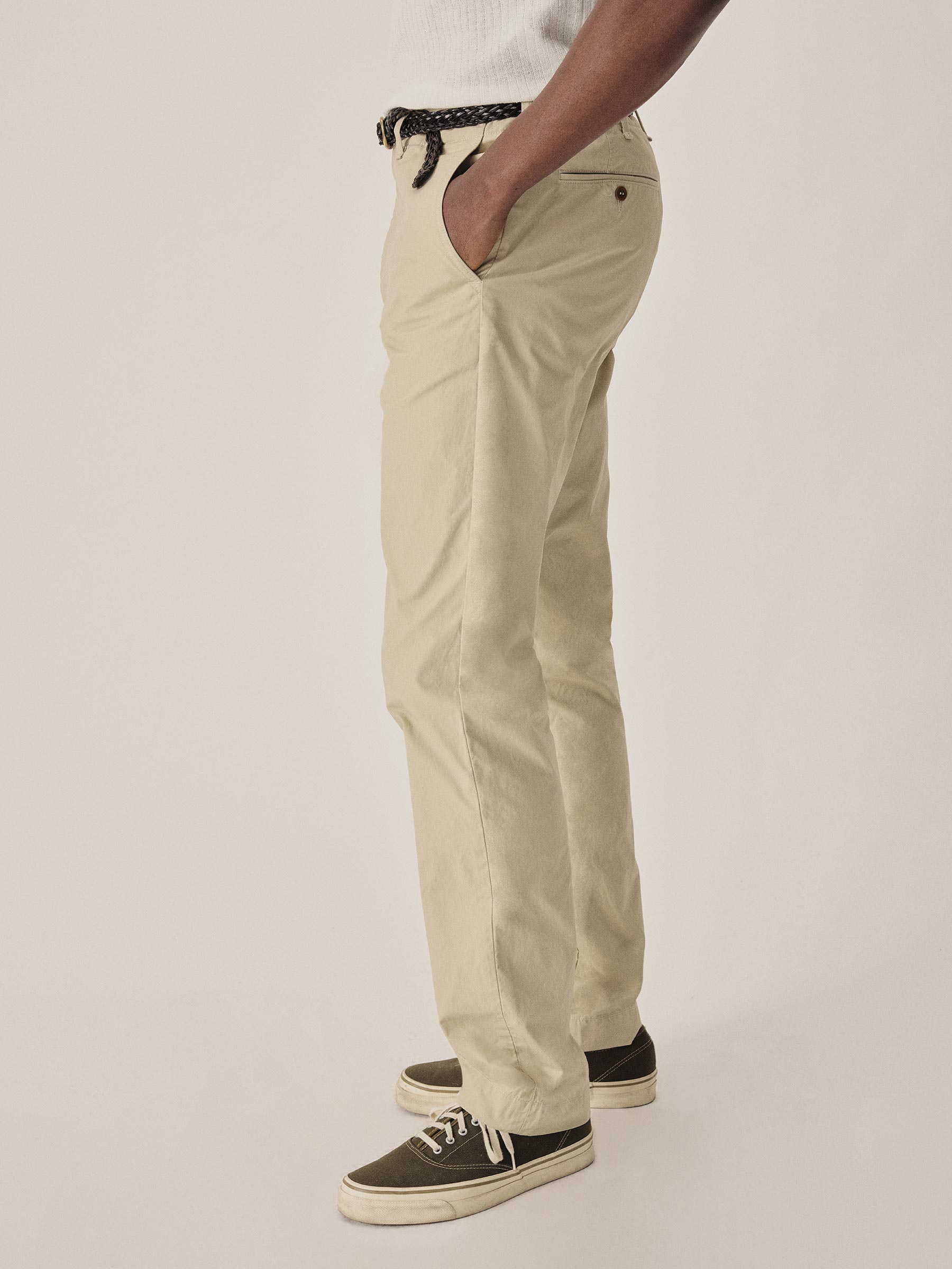 Washed Khaki Parachute Poplin Maverick Slim Chino - Image 4