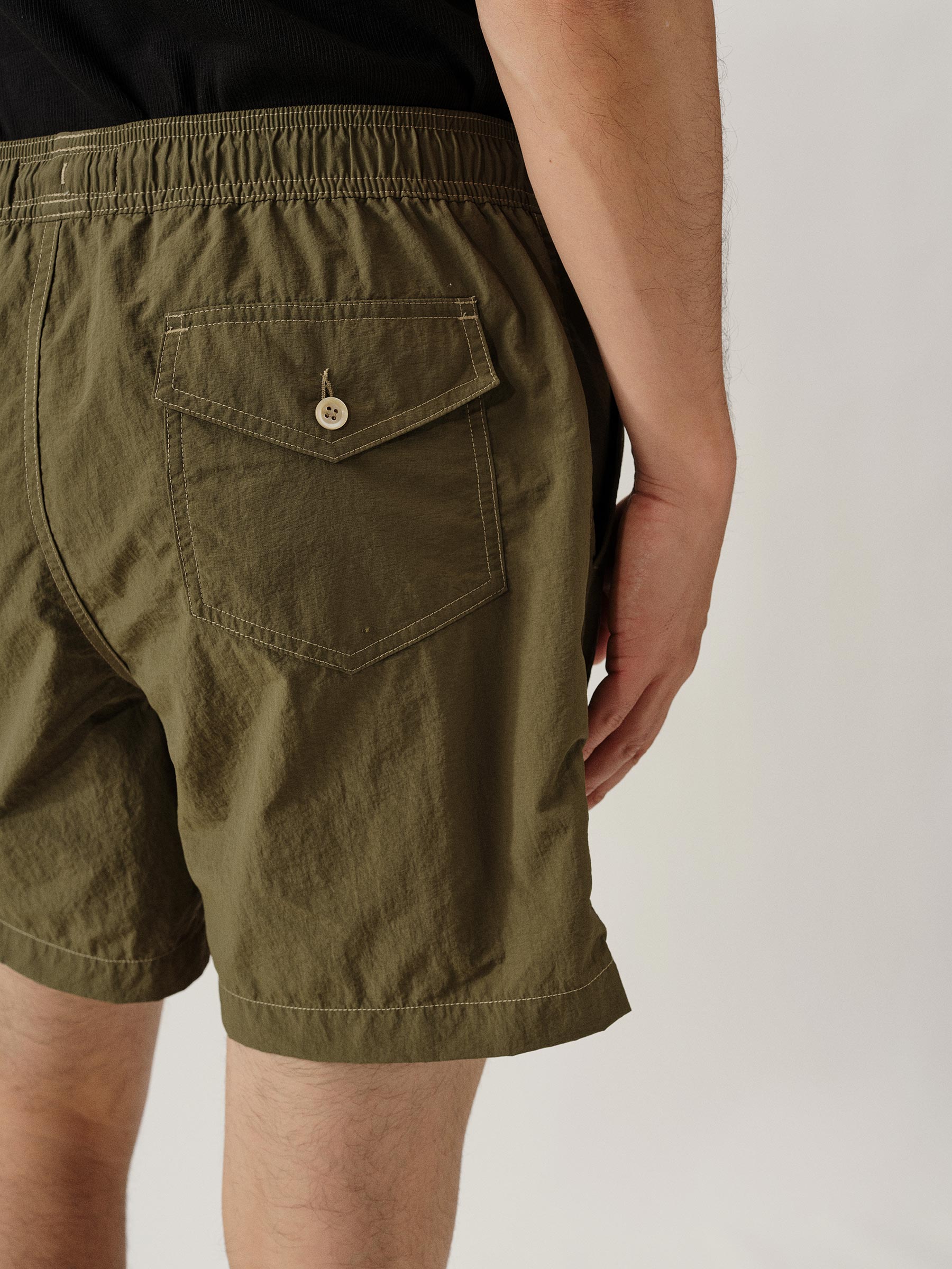 Olive Drab Diver Cloth Swim Short - Image 5