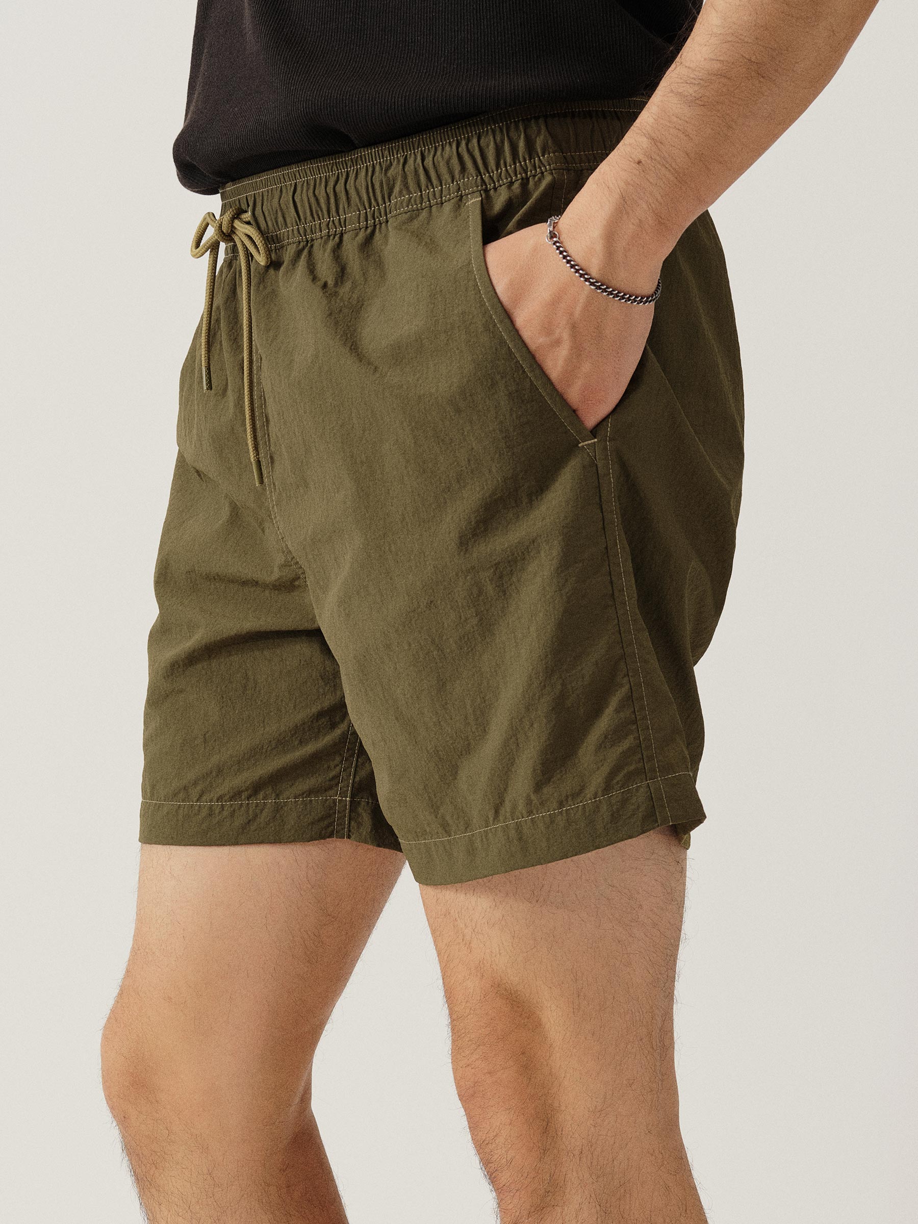 Olive Drab Diver Cloth Swim Short - Image 3