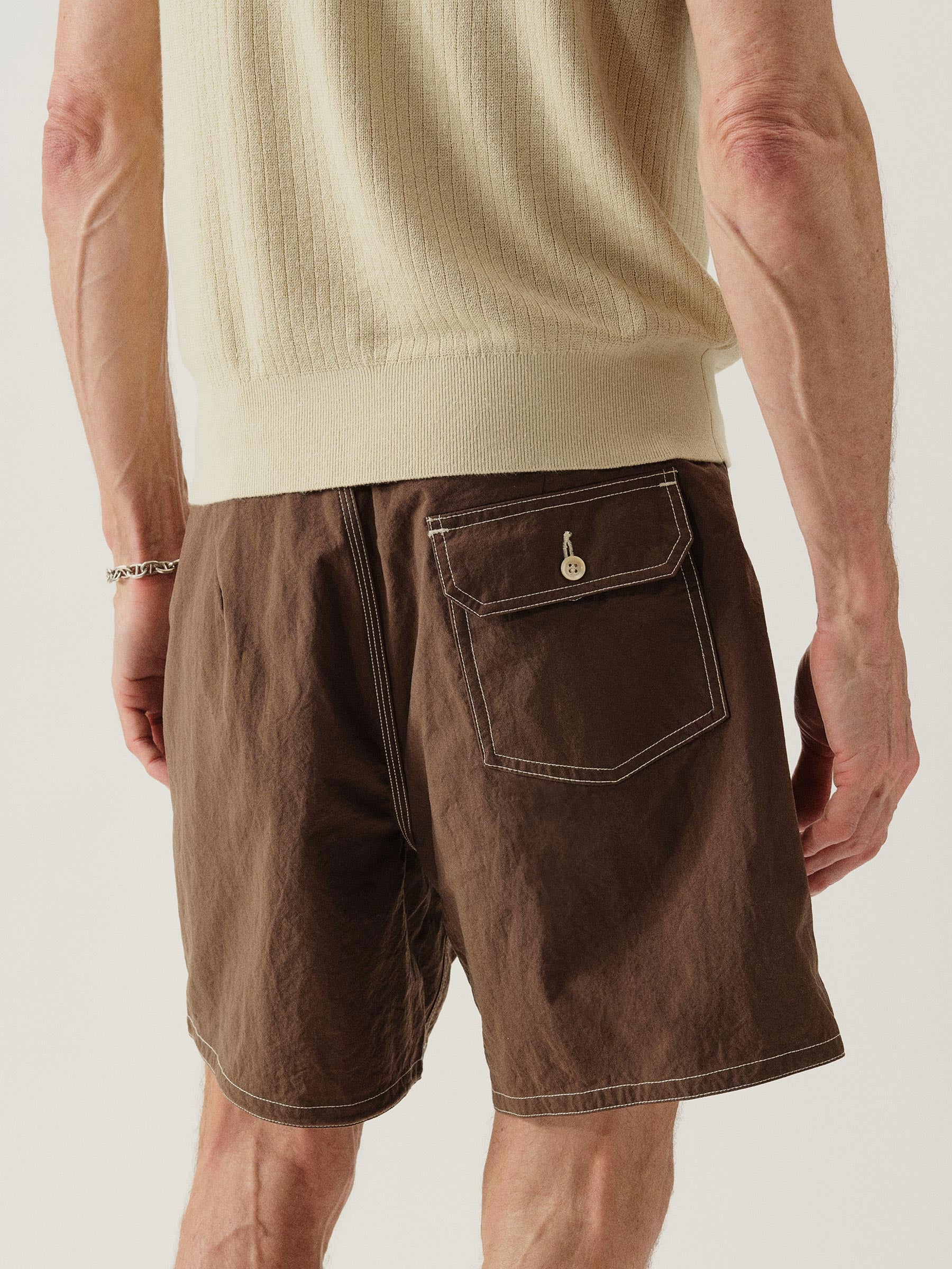 Brown Japanese Oxford Board Short - Image 5