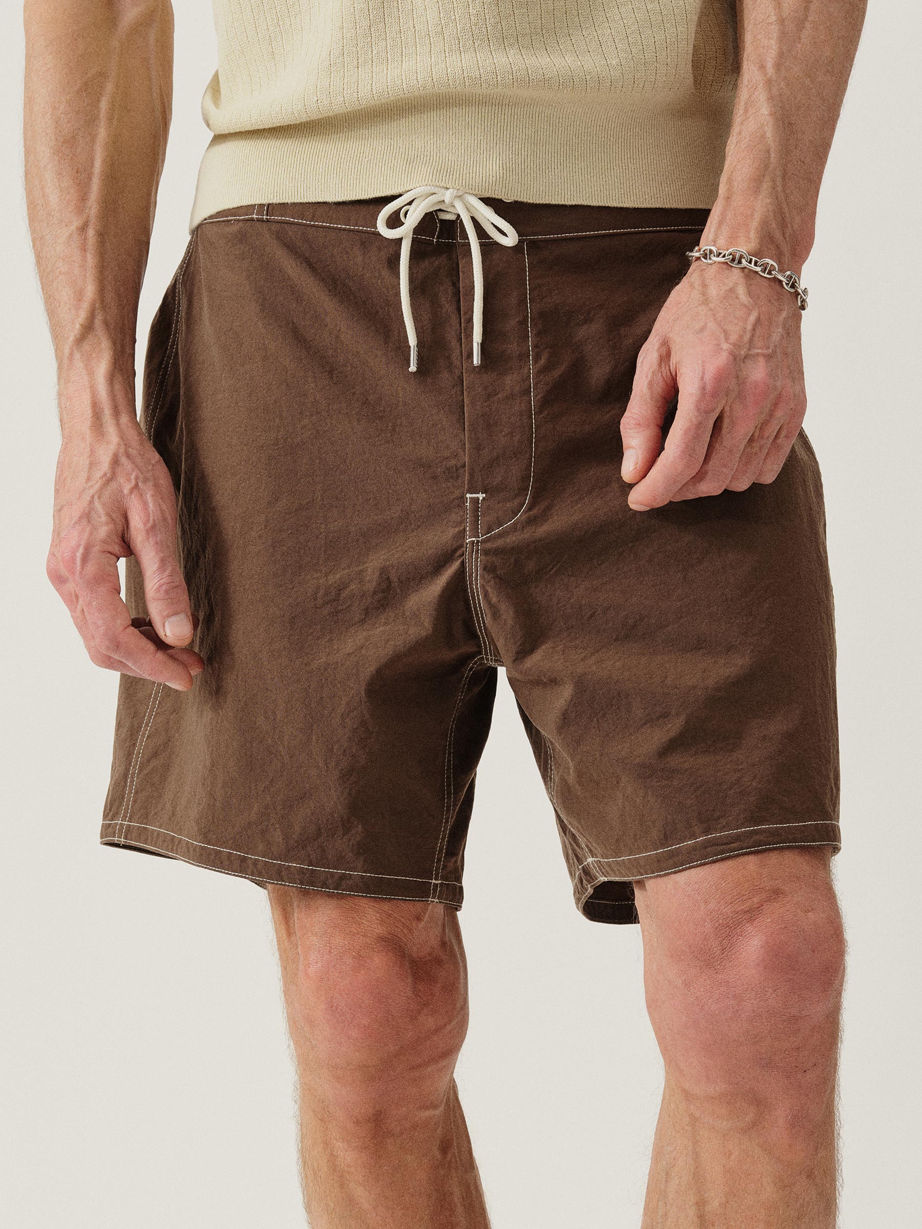 Brown Japanese Oxford Board Short - Image 3