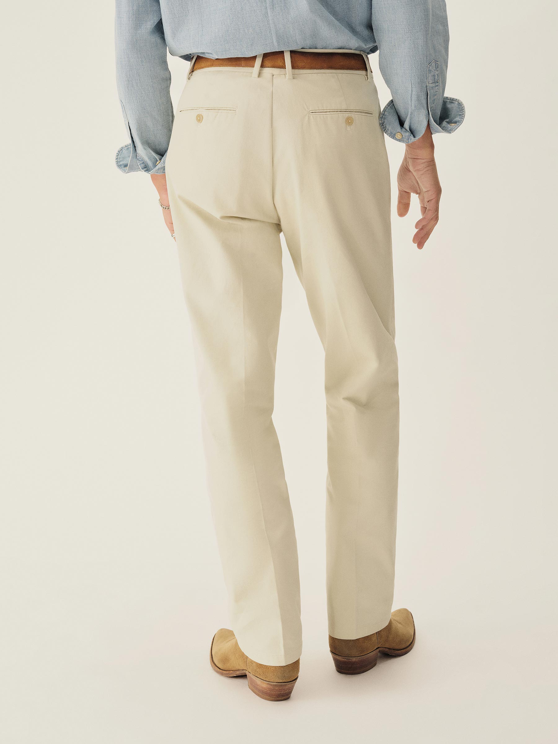 Pearl Snap White Cotton Twill El Camino Pant - Image 6