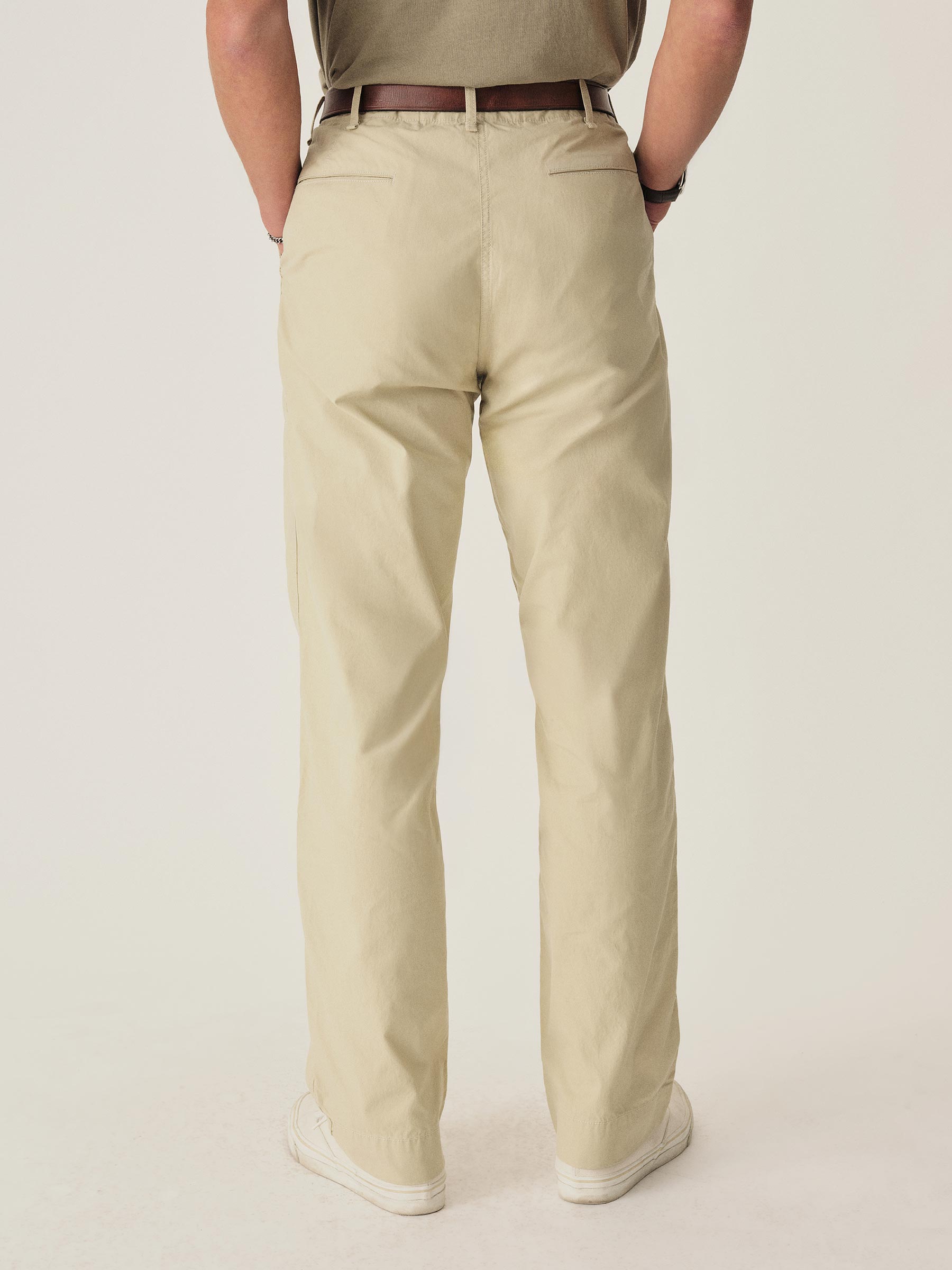 Washed Khaki Parachute Poplin Full Saddle Chino - Image 4