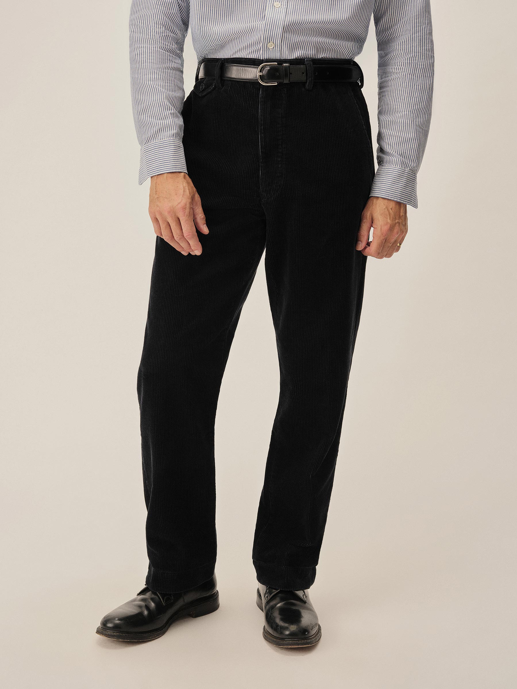 Midnight Chunky Cord Full Saddle Chino - Image 3
