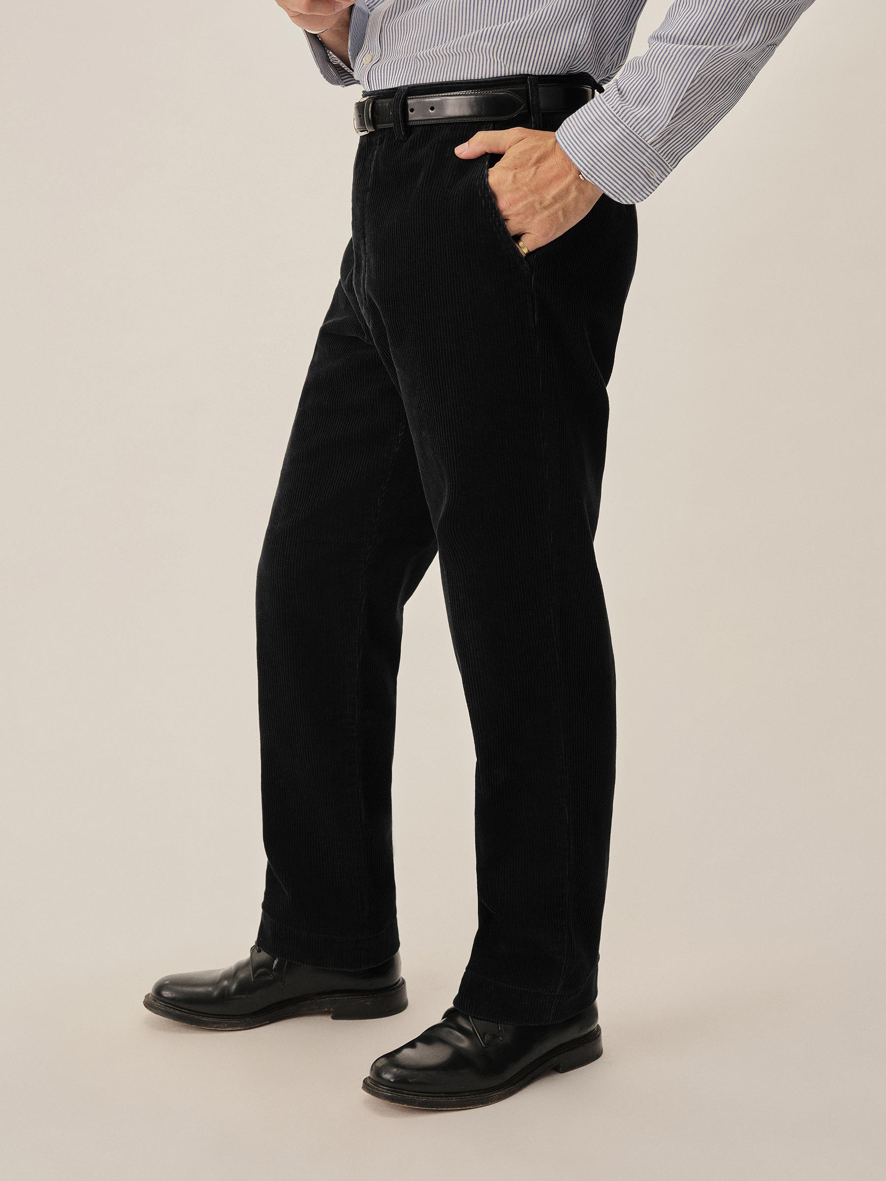 Midnight Chunky Cord Full Saddle Chino - Image 5