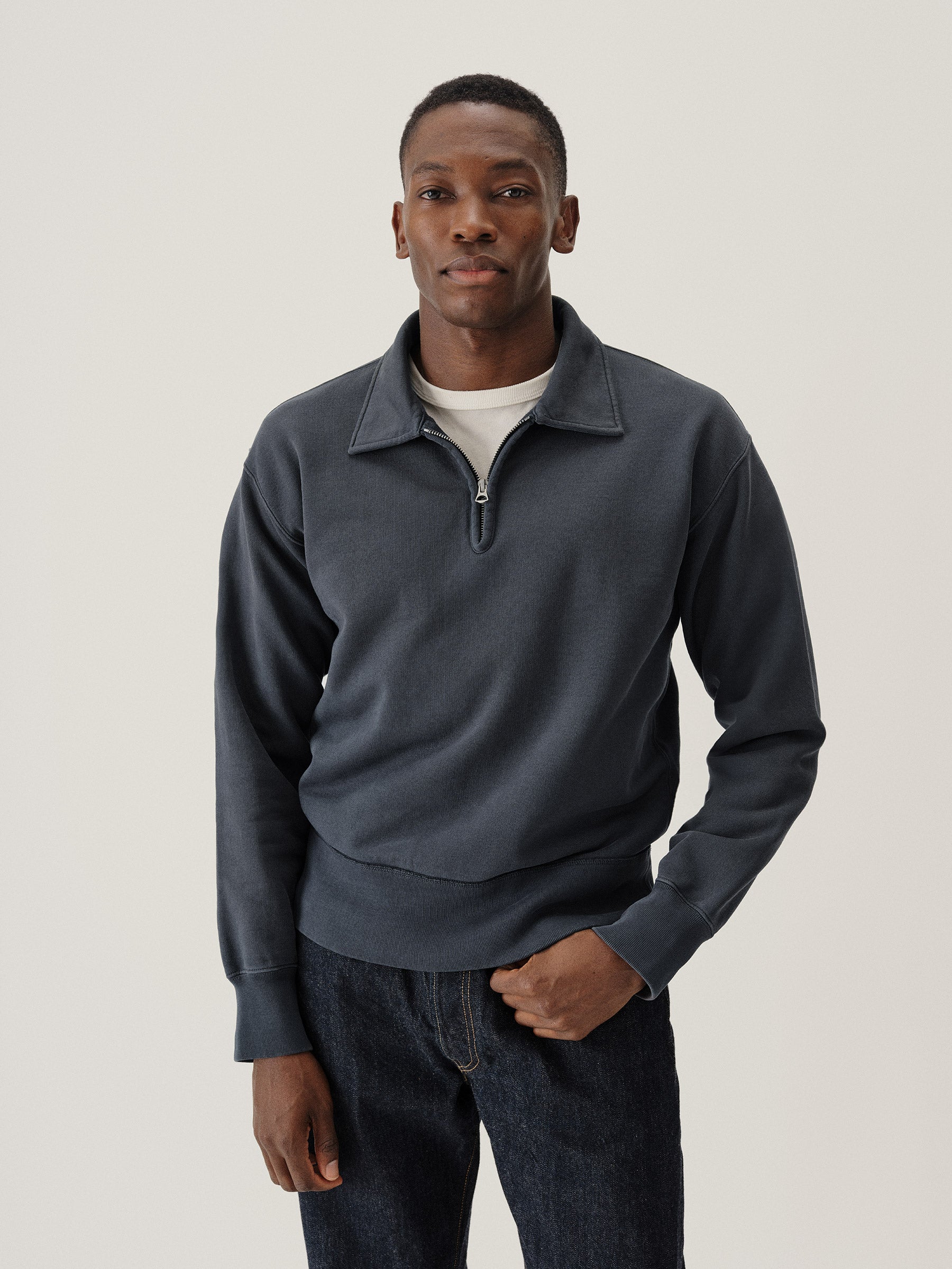 Alternative view of Navy Sunfade Welterweight Quarter Zip