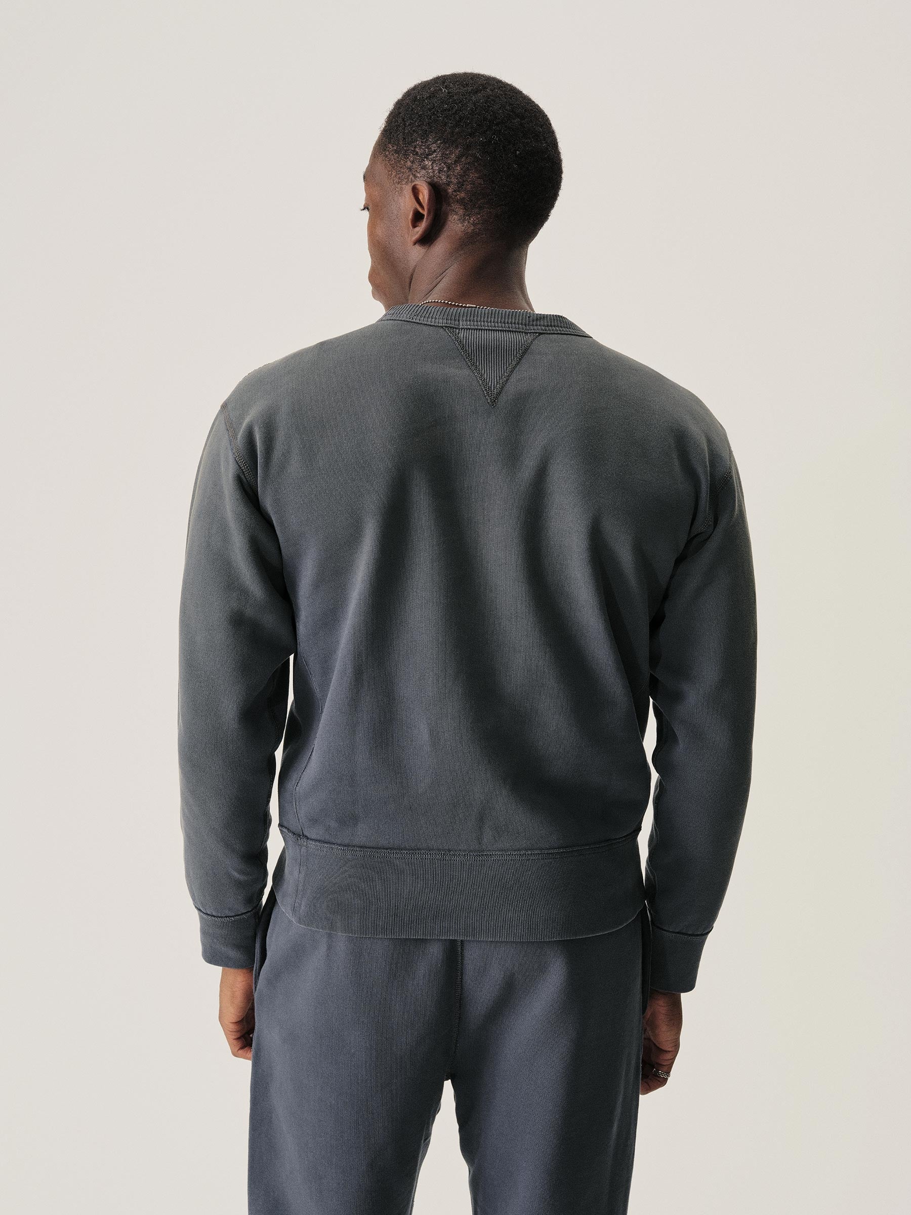 Navy Sunfade Welterweight Double V Crew Sweatshirt - Image 4