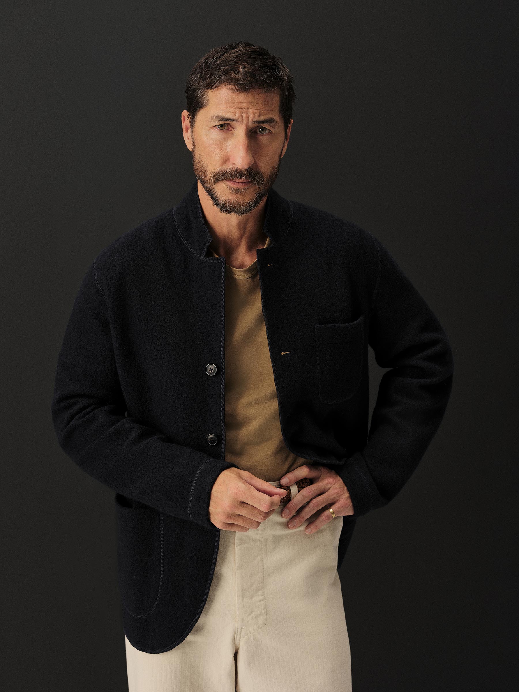 Navy Felted Chore Coat - Image 6