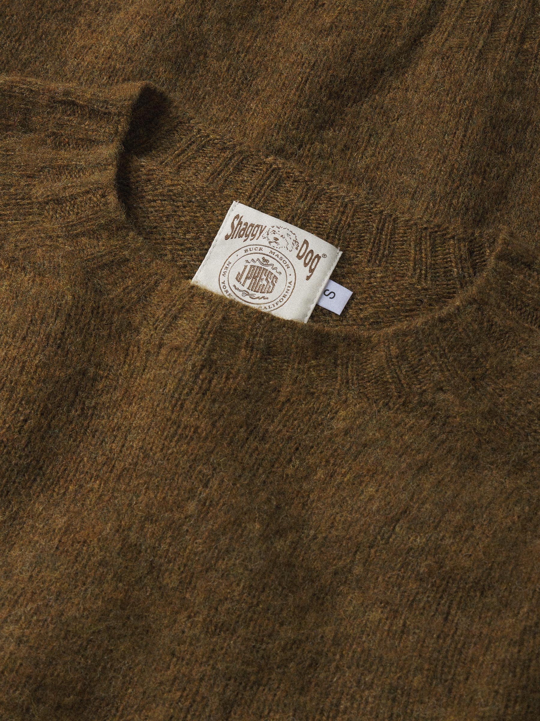 J.Press × Buck Mason Dark Olive Shaggy Dog Sweater - Image 5