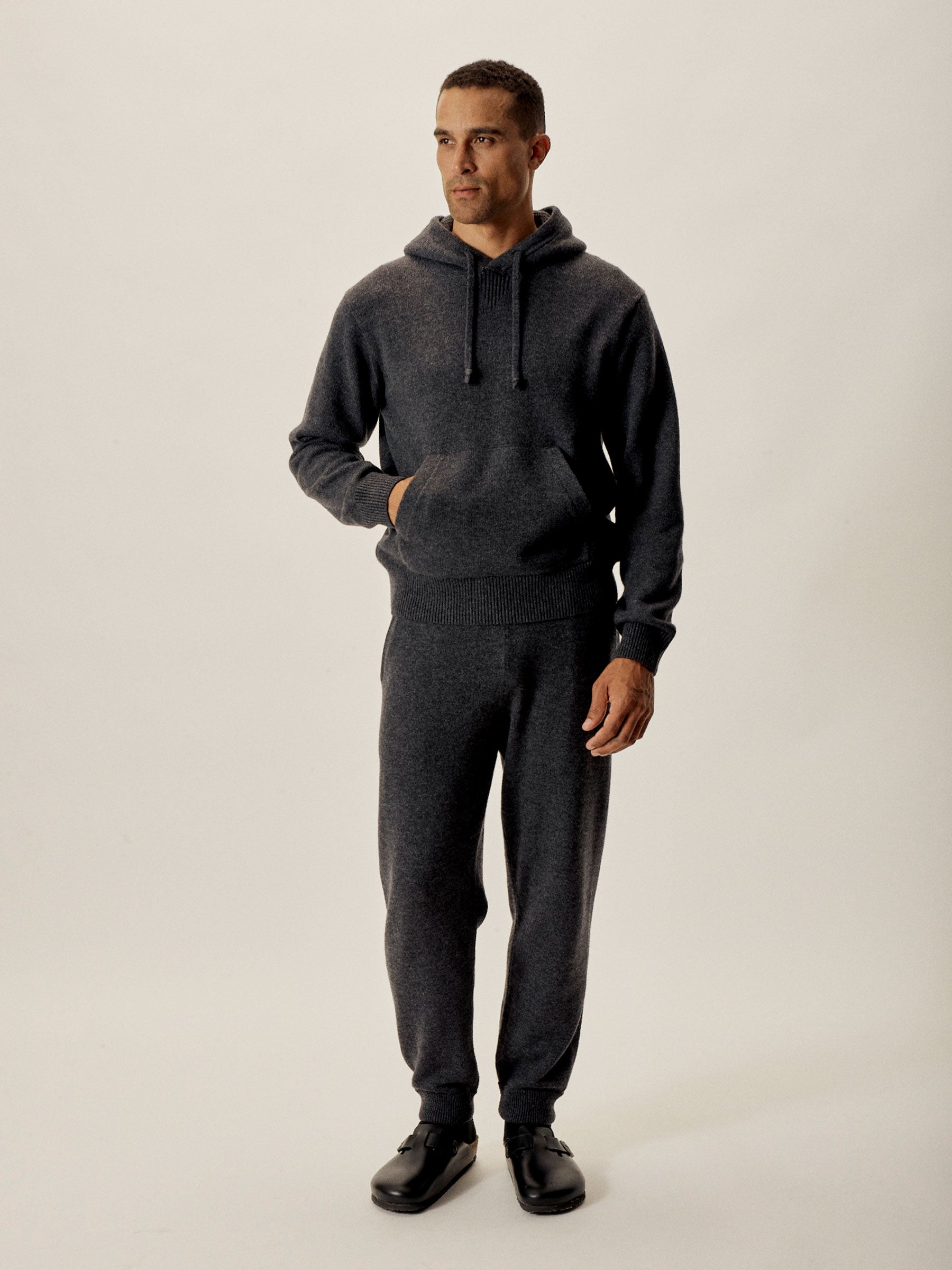 Heather Charcoal Loopback Wool Lounge Pant - Image 3