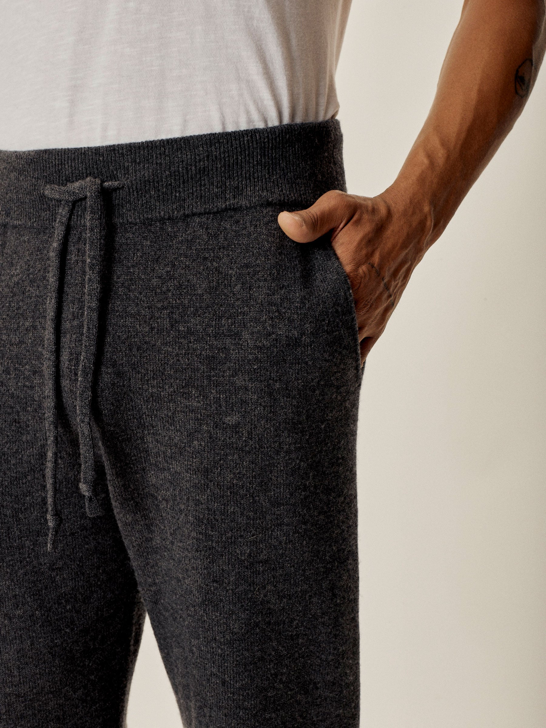 Heather Charcoal Loopback Wool Lounge Pant - Image 4