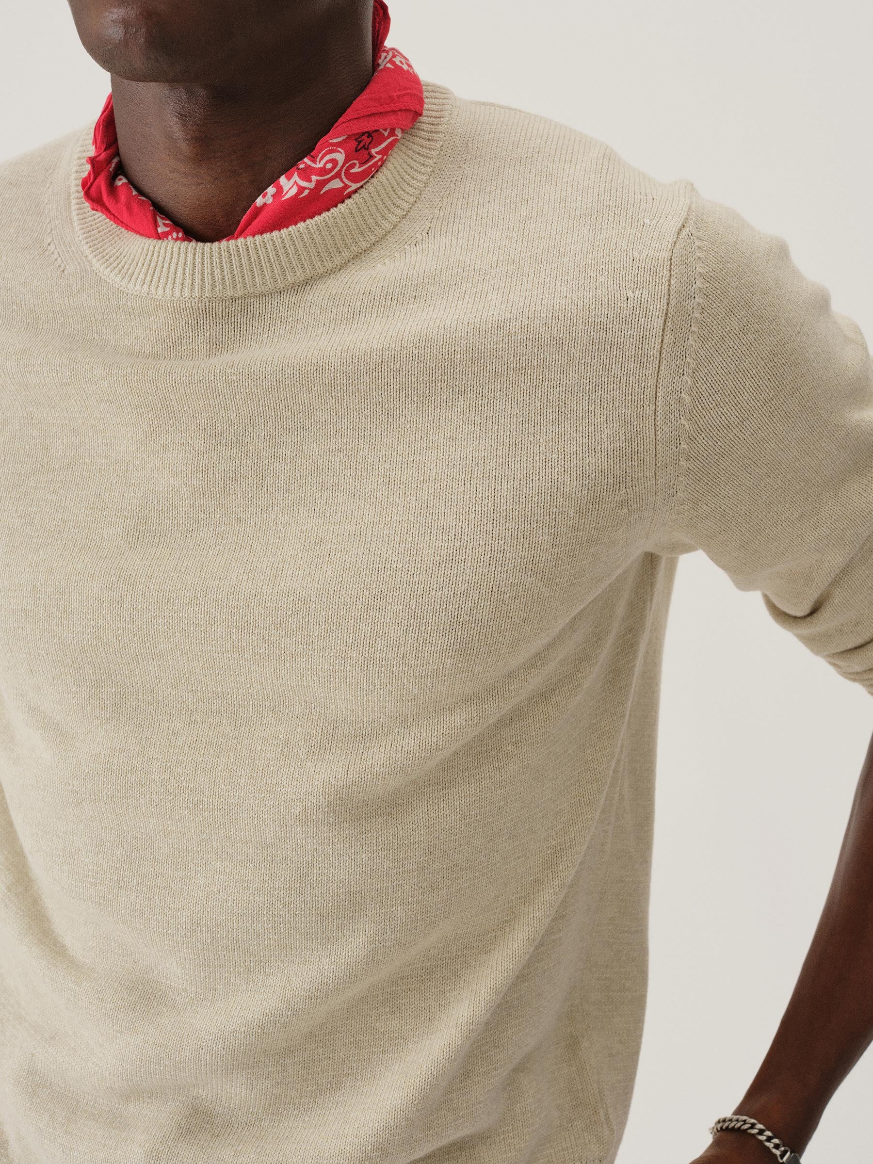 Heather Oat Wool Hemp Traveler Crew - Image 3