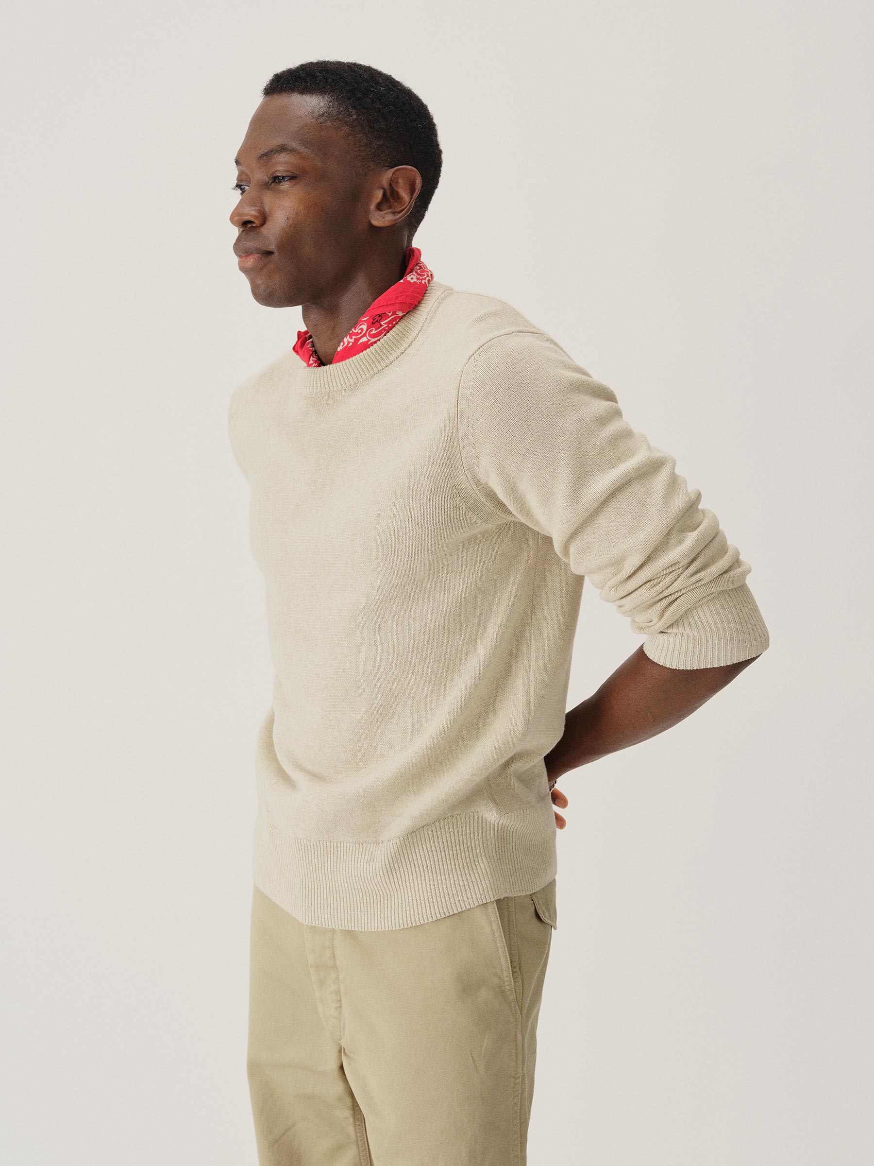 Heather Oat Wool Hemp Traveler Crew - Image 4