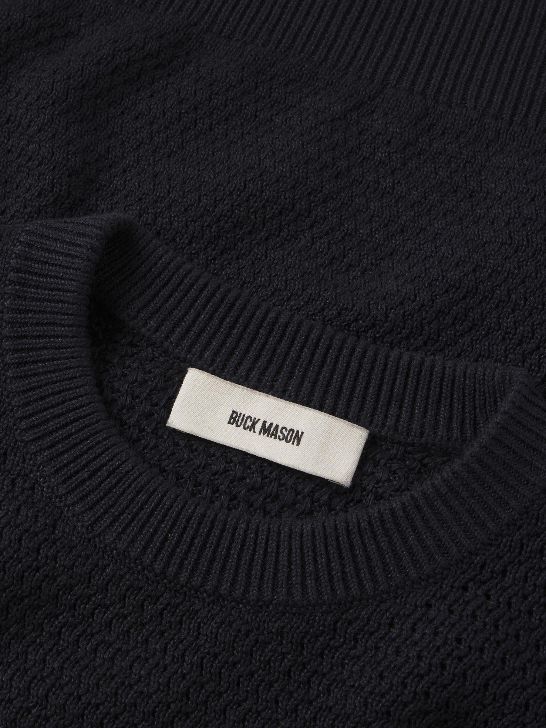 Dark Navy Rope-Knit Yuma Hemp Crew - Image 4