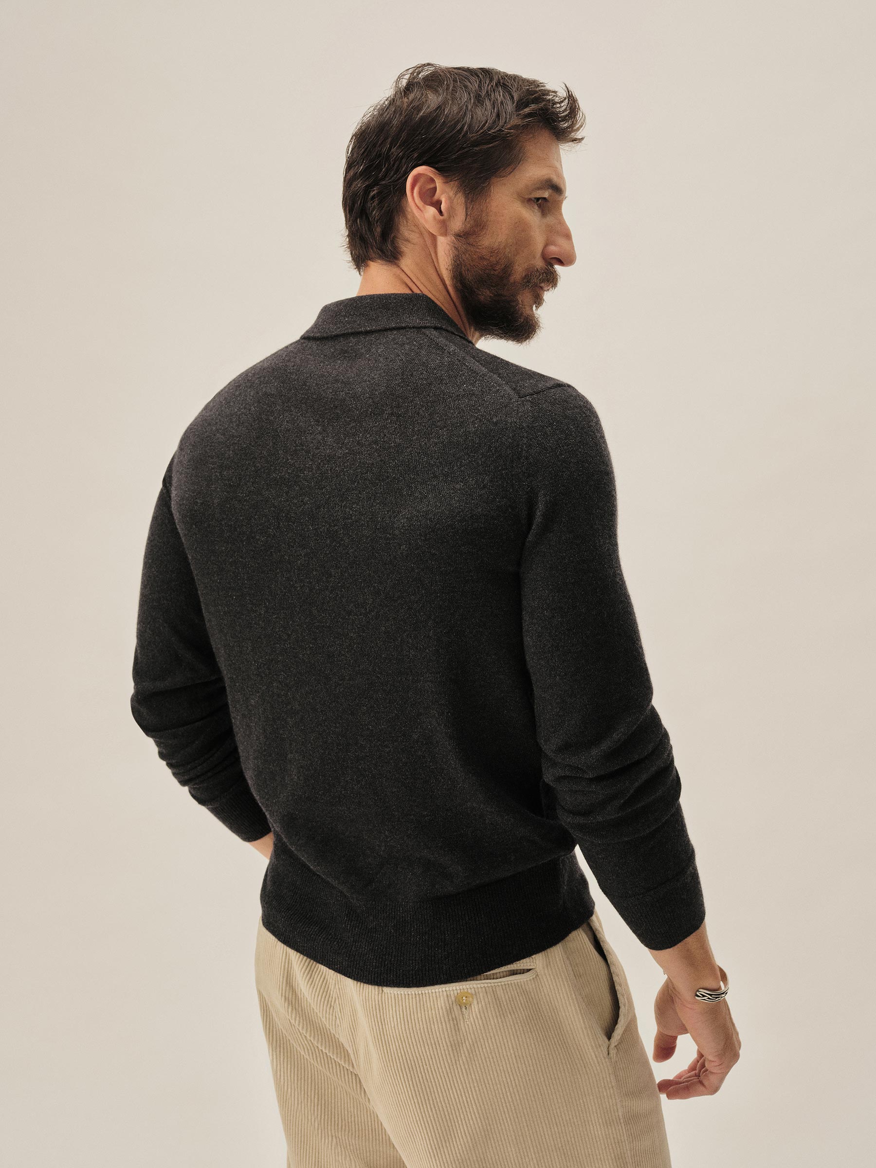 Heather Charcoal California Cashmere Polo - Image 5